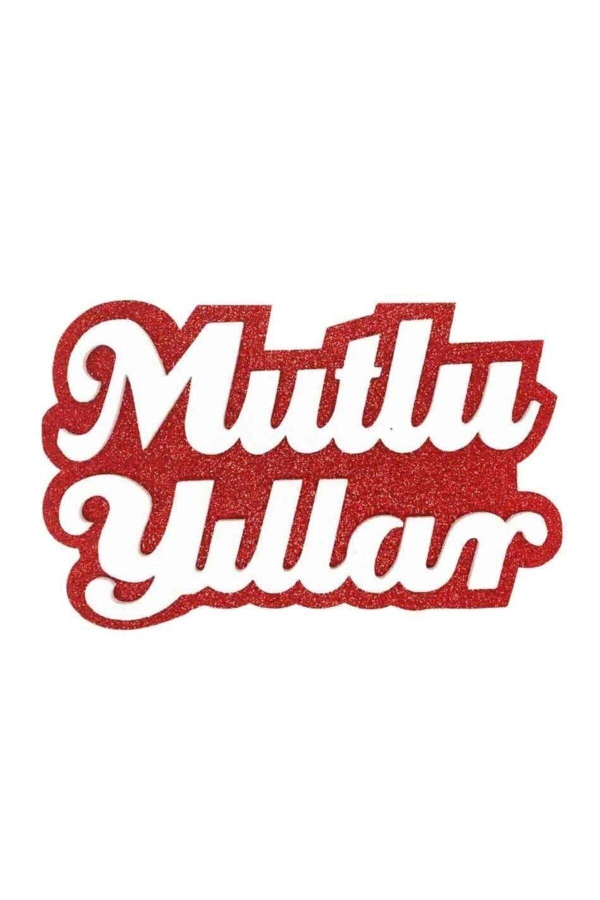 Yılbaşı Özel Simli Dev Mutlu Yıllar Yeni Yıl Doğumgünü Kapı Duvar Süsü Strafor
