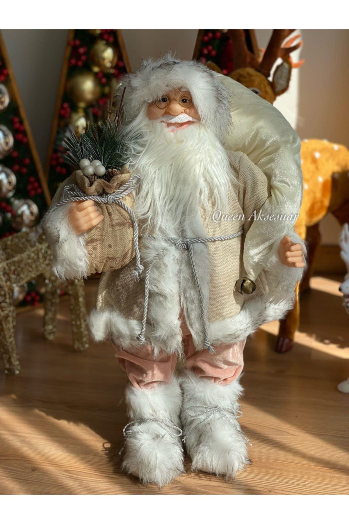 Yılbaşı Özel Yeni Yıl Ithal Dev 60cm Noel Baba Heykel Süs Santa Claus Aziz Nikola No1 Pembe