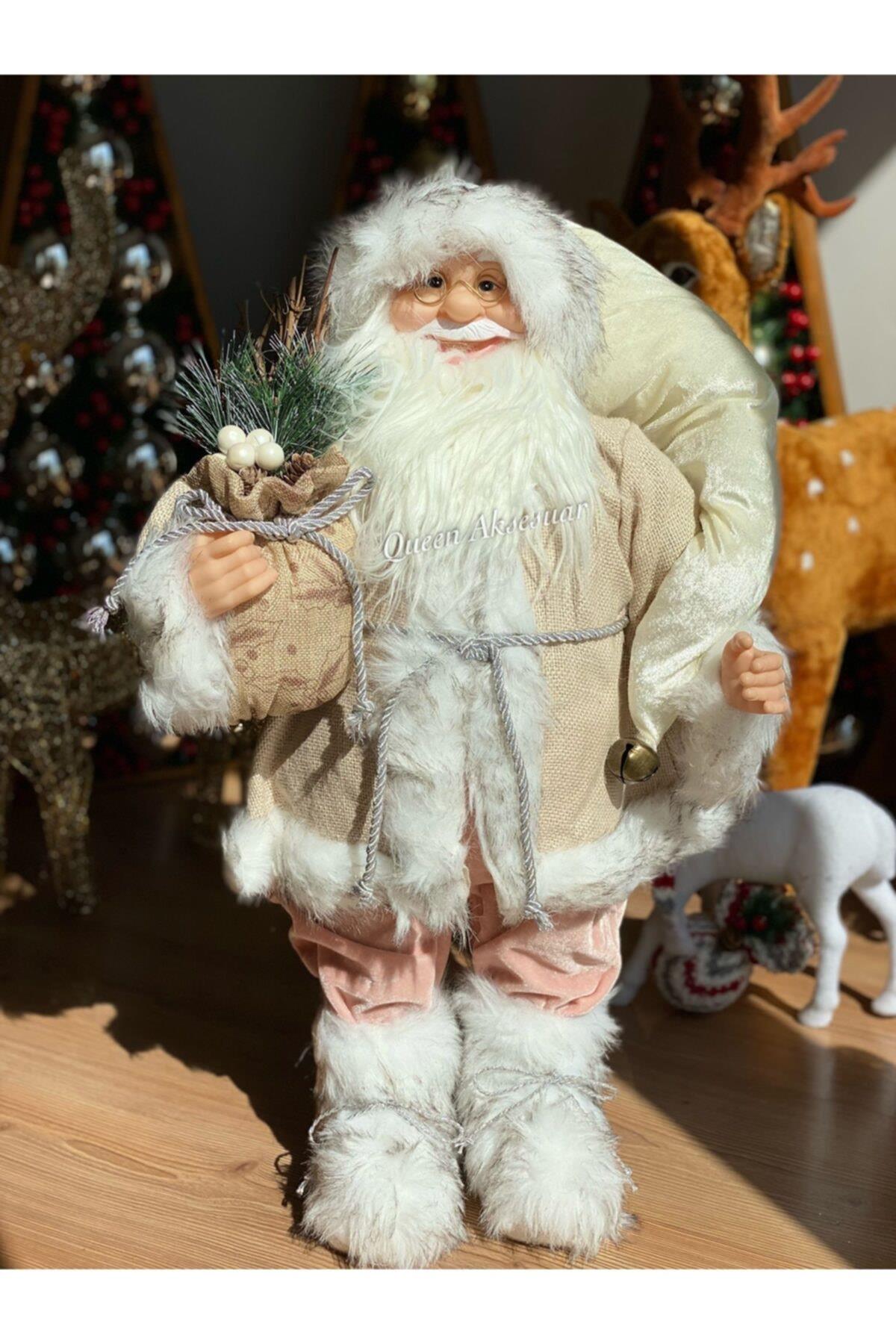 Yılbaşı Özel Yeni Yıl Ithal Dev 60cm Noel Baba Heykel Süs Santa Claus Aziz Nikola No1 Pembe