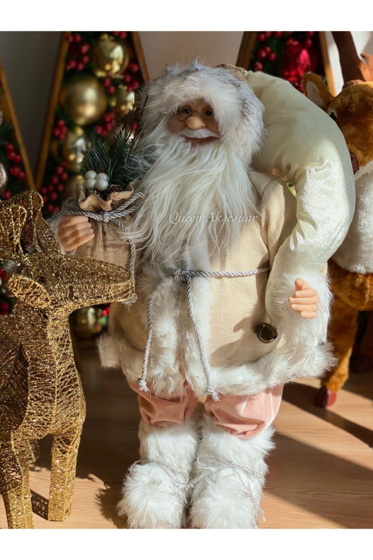 Yılbaşı Özel Yeni Yıl Ithal Dev 60cm Noel Baba Heykel Süs Santa Claus Aziz Nikola No1 Pembe