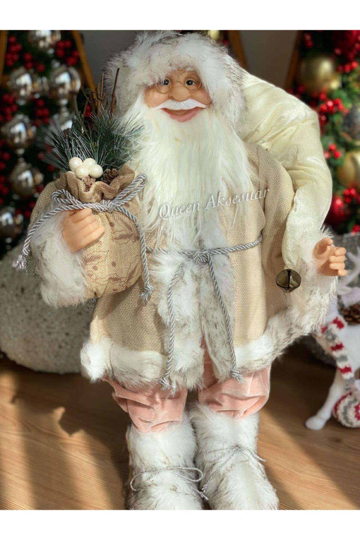 Yılbaşı Özel Yeni Yıl Ithal Dev 60cm Noel Baba Heykel Süs Santa Claus Aziz Nikola No1 Pembe