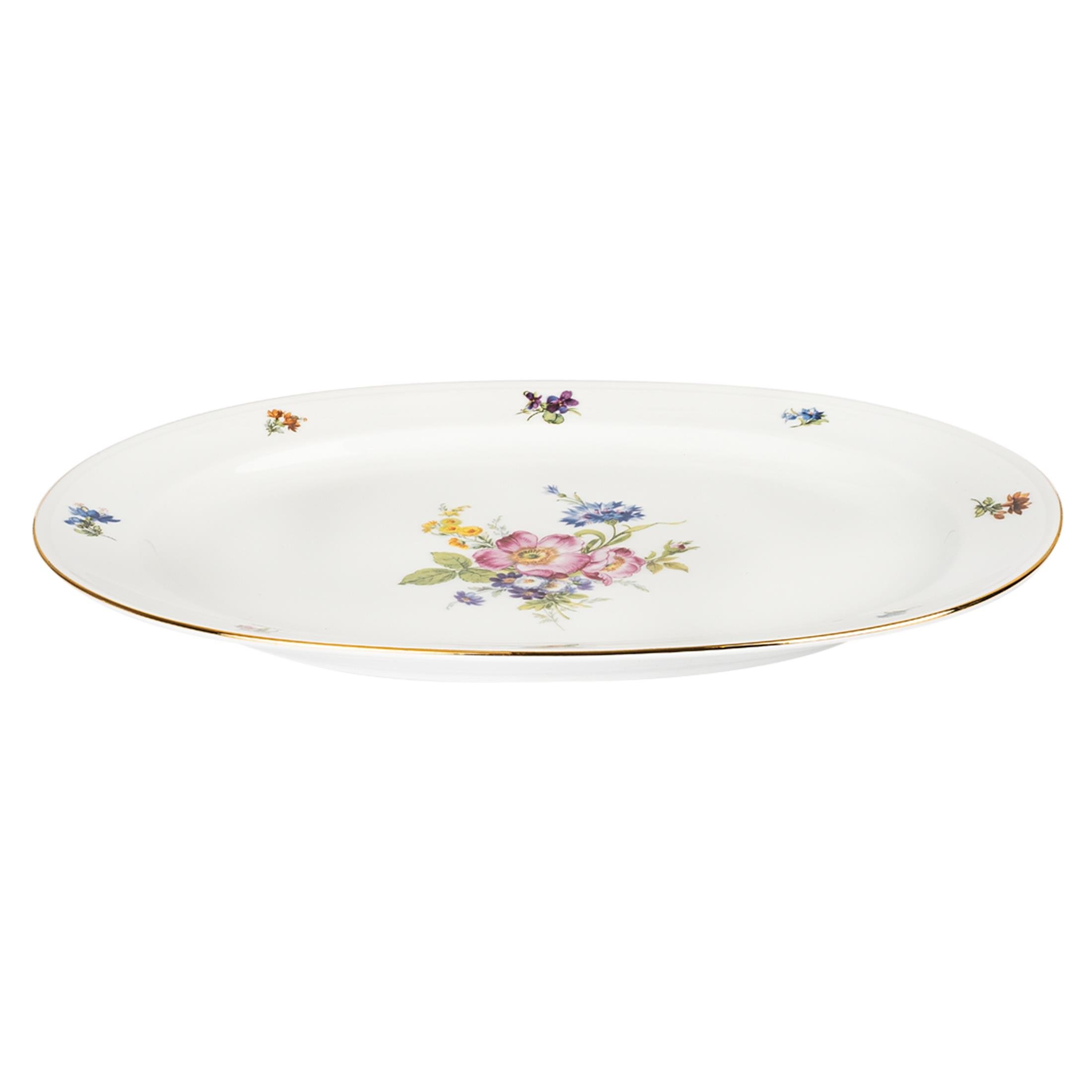 FURSTENBERG Oval Servis Tabağı 33,5cm ALT FURSTENBERG BUNTE BLUME