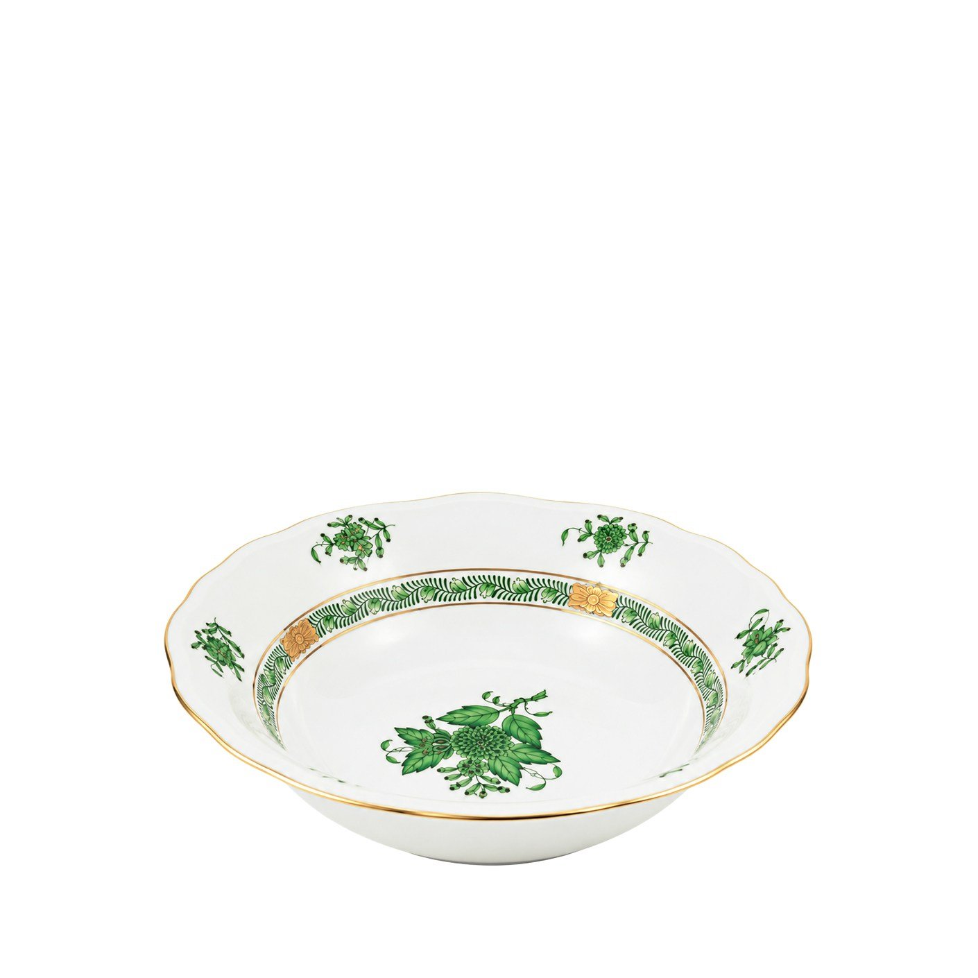 HEREND Soup Bowl Apponyi Green
