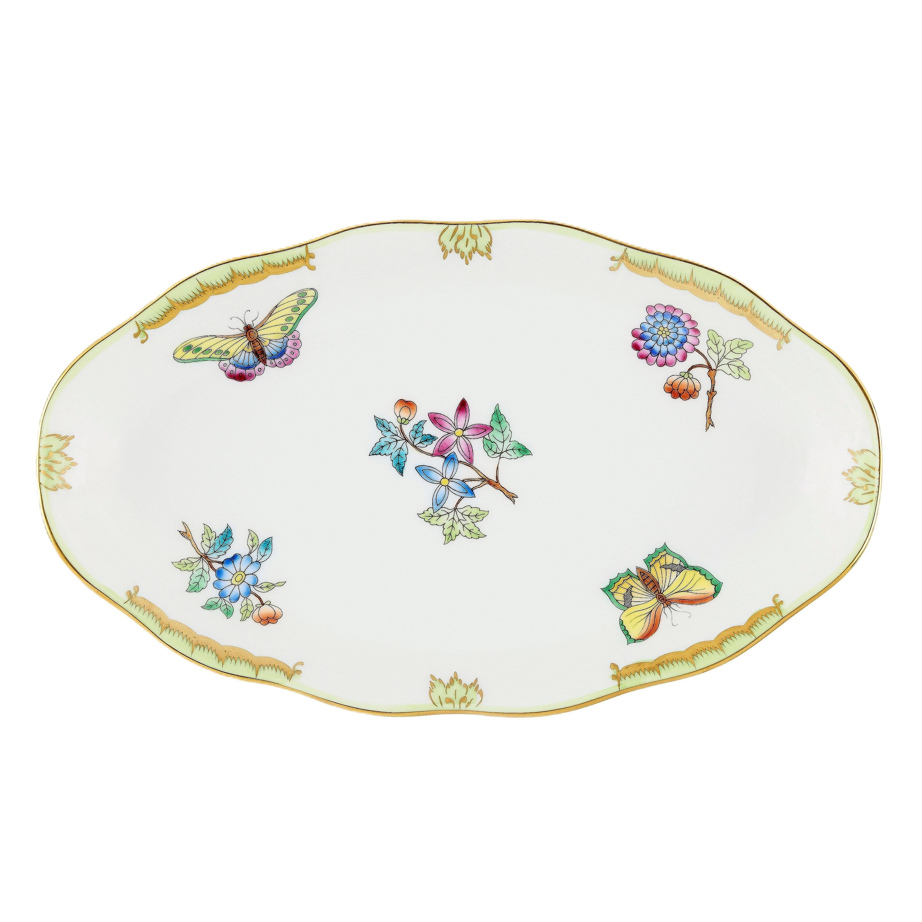 HEREND Oval Servislik Büyük 24cm Victoria Renkli
