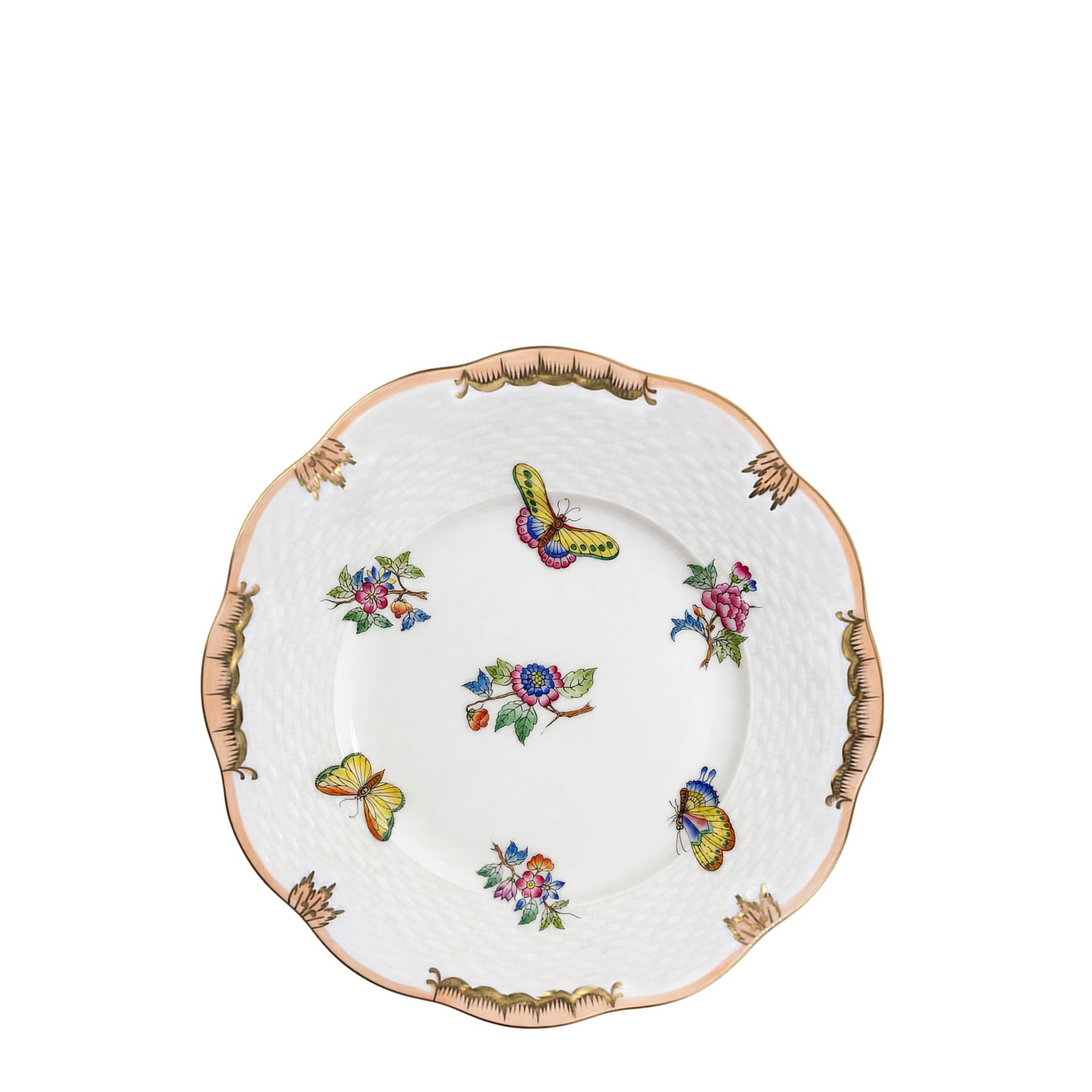 HEREND Pasta Tabağı 19cm Queen Victoria Renkli Turuncu Kenar