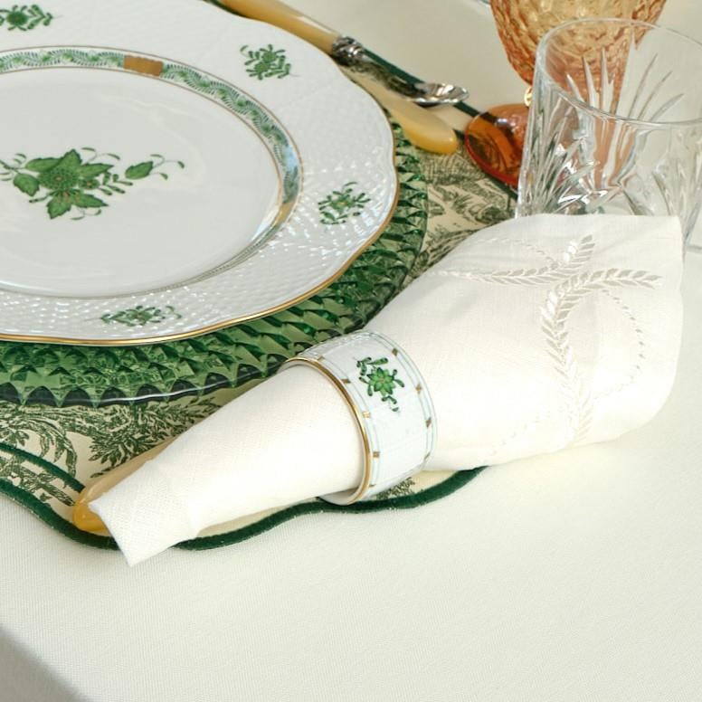 HEREND Napkin Ring Apponyi Green