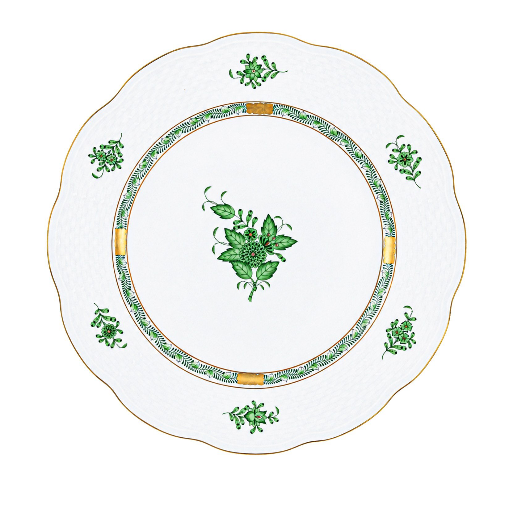HEREND Service Plate 28,5cm Apponyi Green