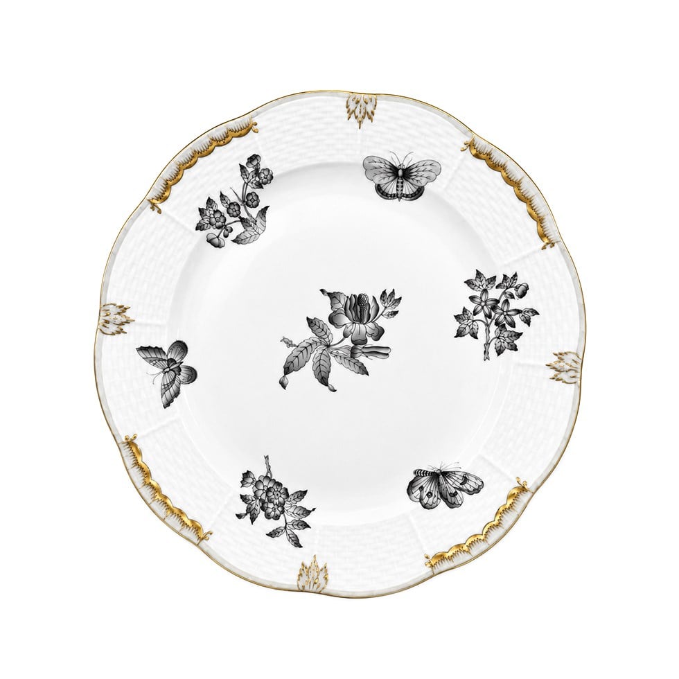 HEREND Yemek Servis Tabağı 25,5cm Queen Victoria Siyah