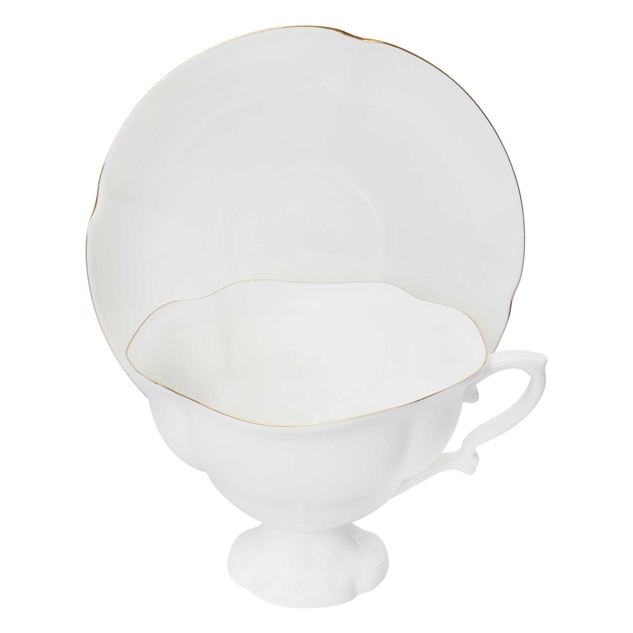 IMPERIAL PORCELAIN Çay Fincanı 220 ml Ayaklı Golden ribbon