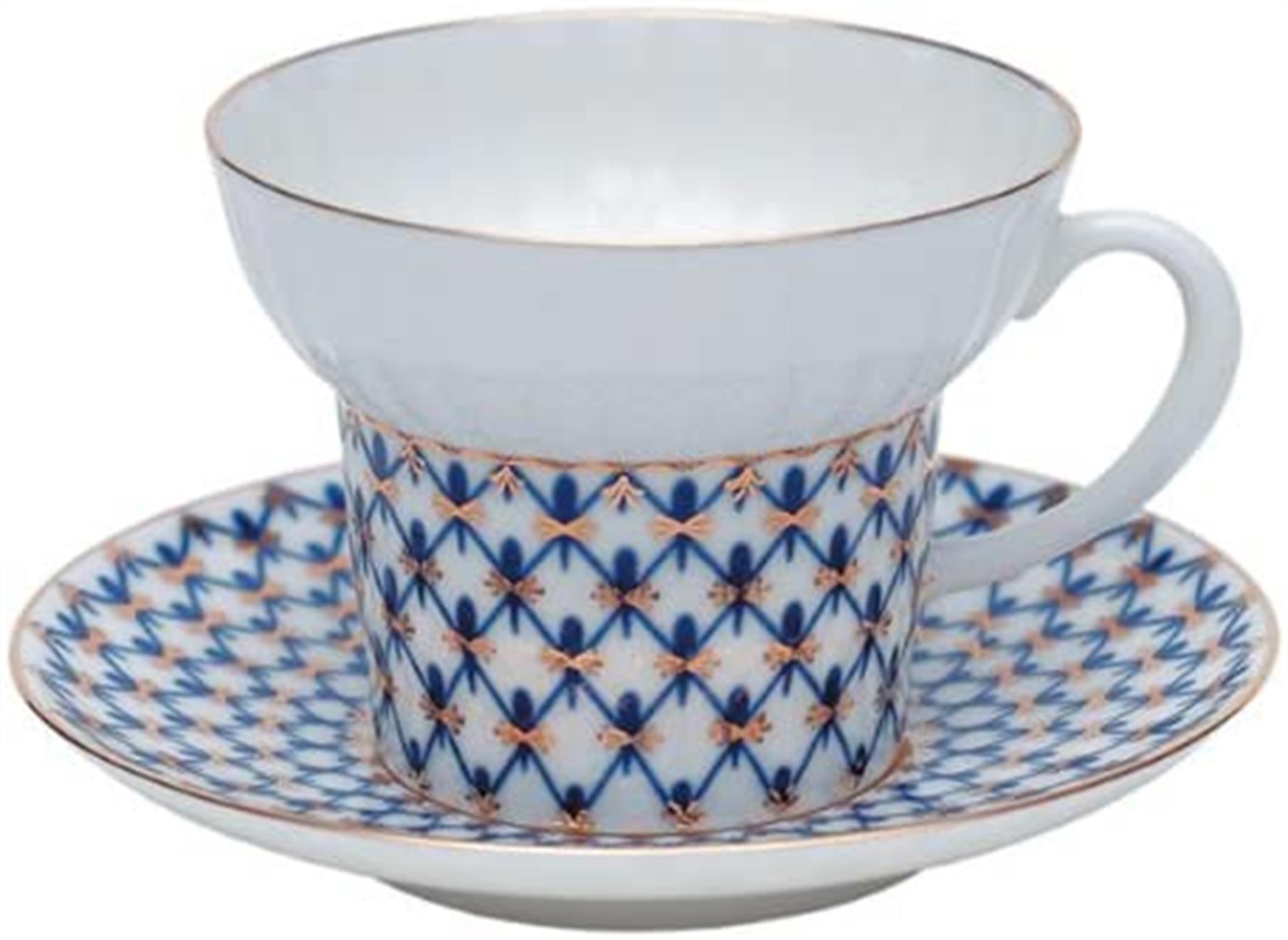 IMPERIAL PORCELAIN Çay Seti 6 kişilik 20 Parça Wave Cobalt Net Mavi