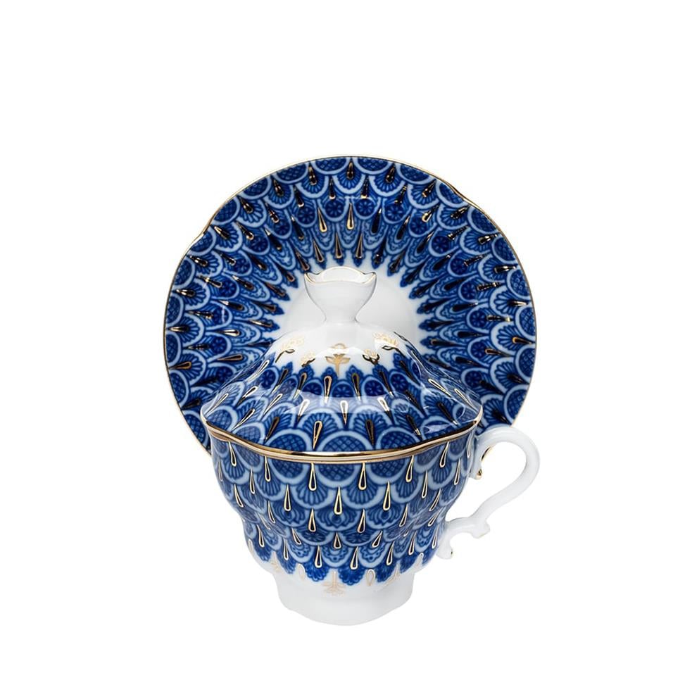 IMPERIAL PORCELAIN Teacup with Lid 250 ml Forget-me-not