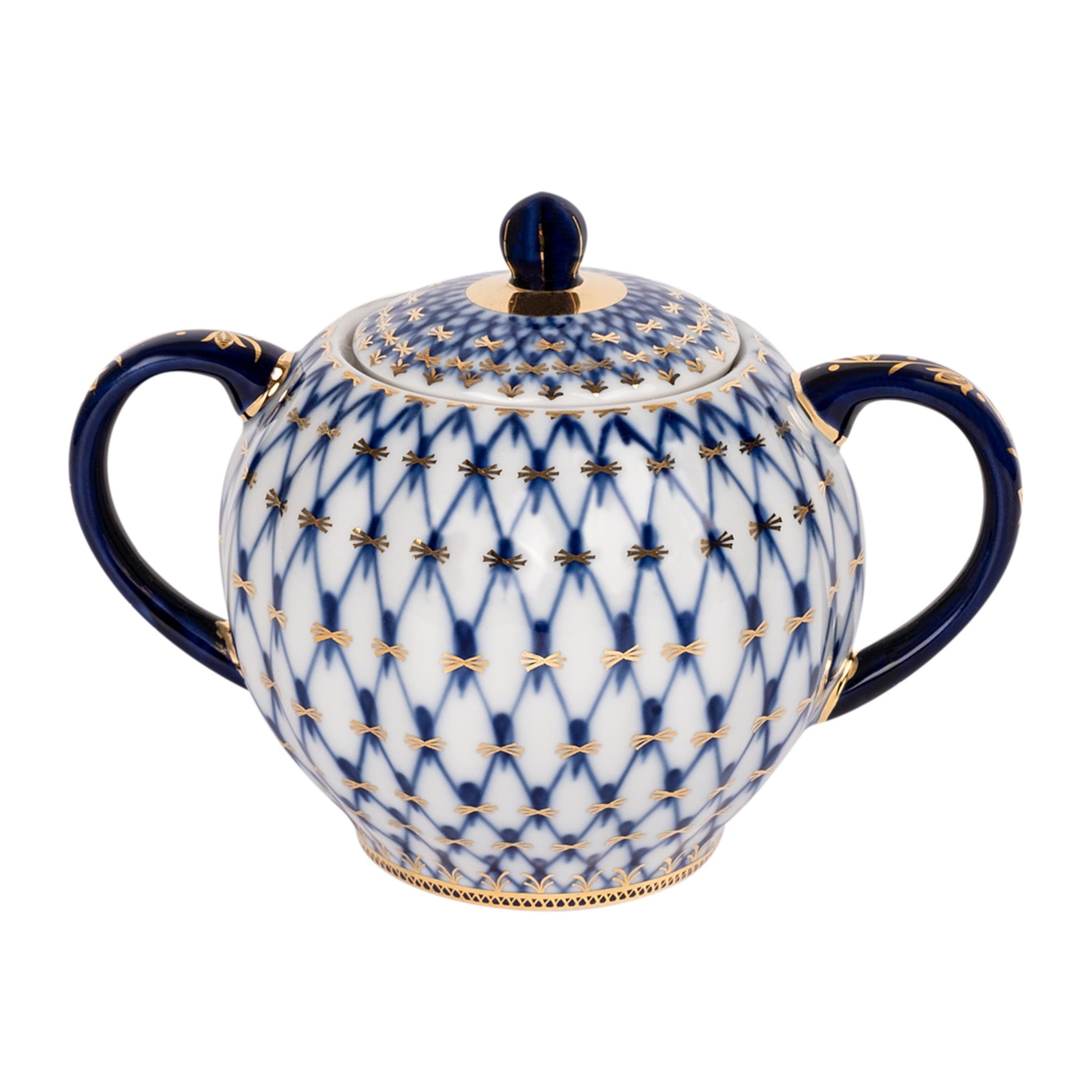 IMPERIAL PORCELAIN Şekerlik Kapaklı 450 ml Cobalt net Mavi
