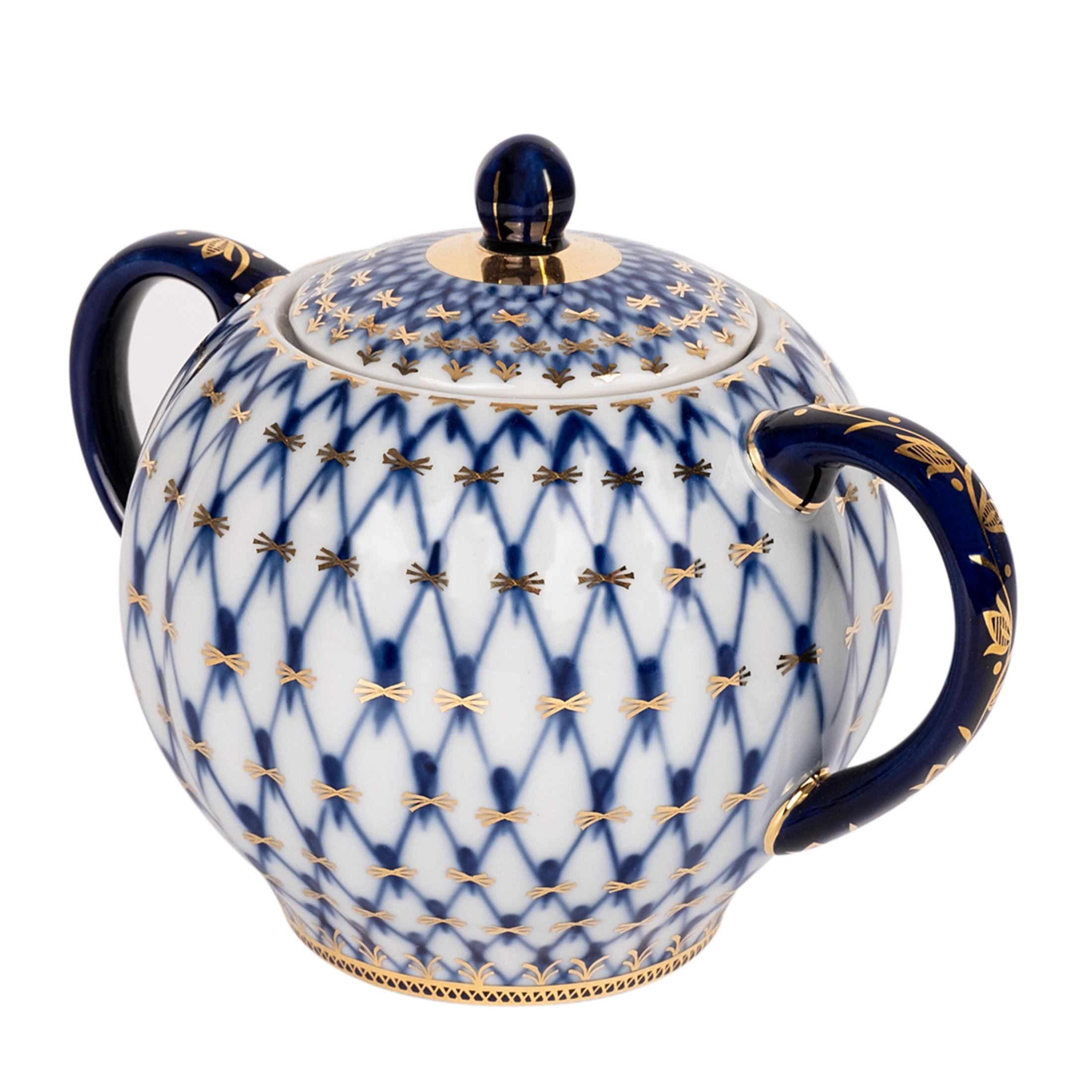 IMPERIAL PORCELAIN Şekerlik Kapaklı 450 ml Cobalt net Mavi