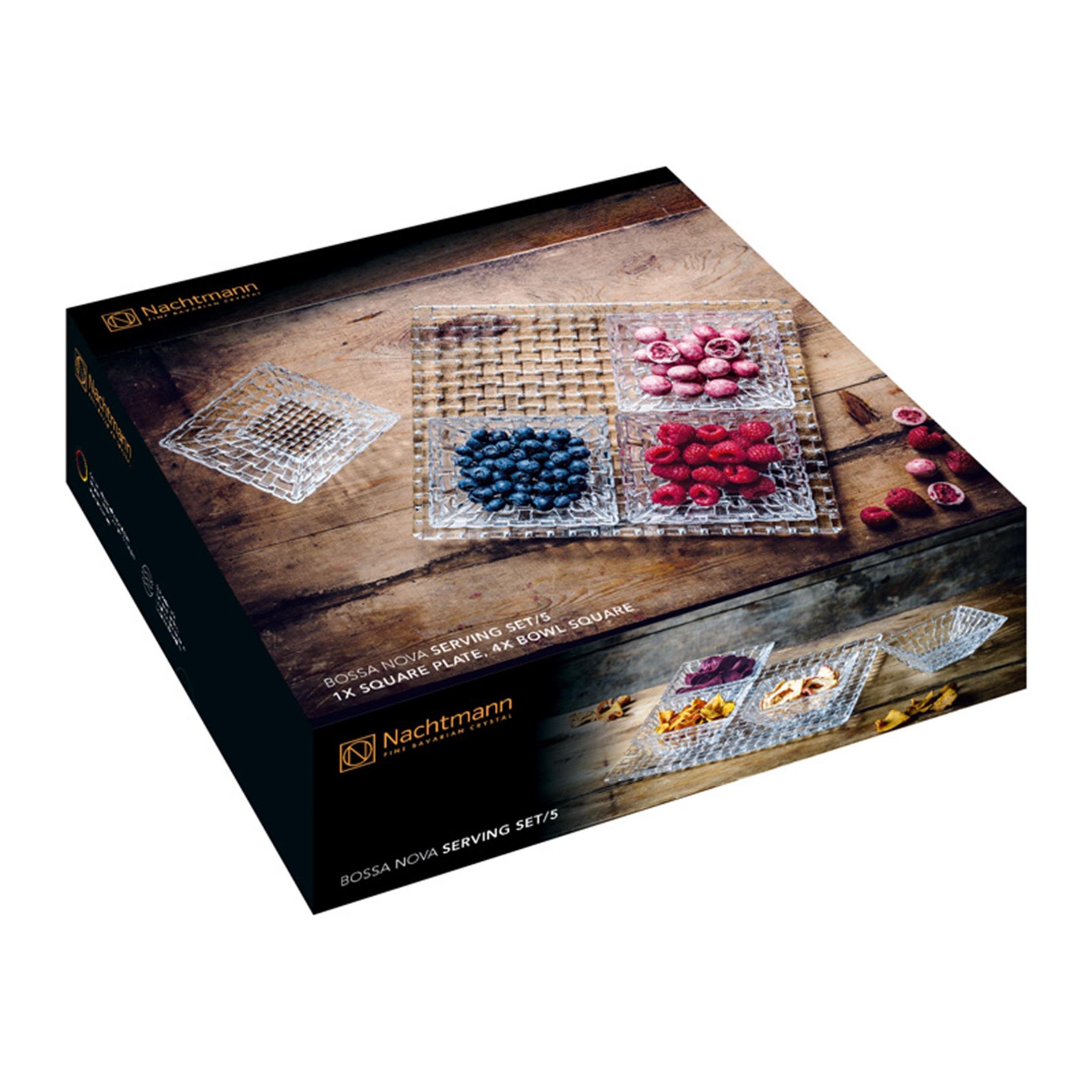 NACHTMANN Kase 12cm & Servis Tabağı 28cm 5li Set Bossa Nova Şeffaf