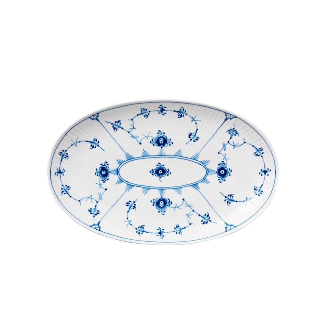 ROYAL COPENHAGEN Oval Servis Tabağı 23 cm Blue Fluted Plain