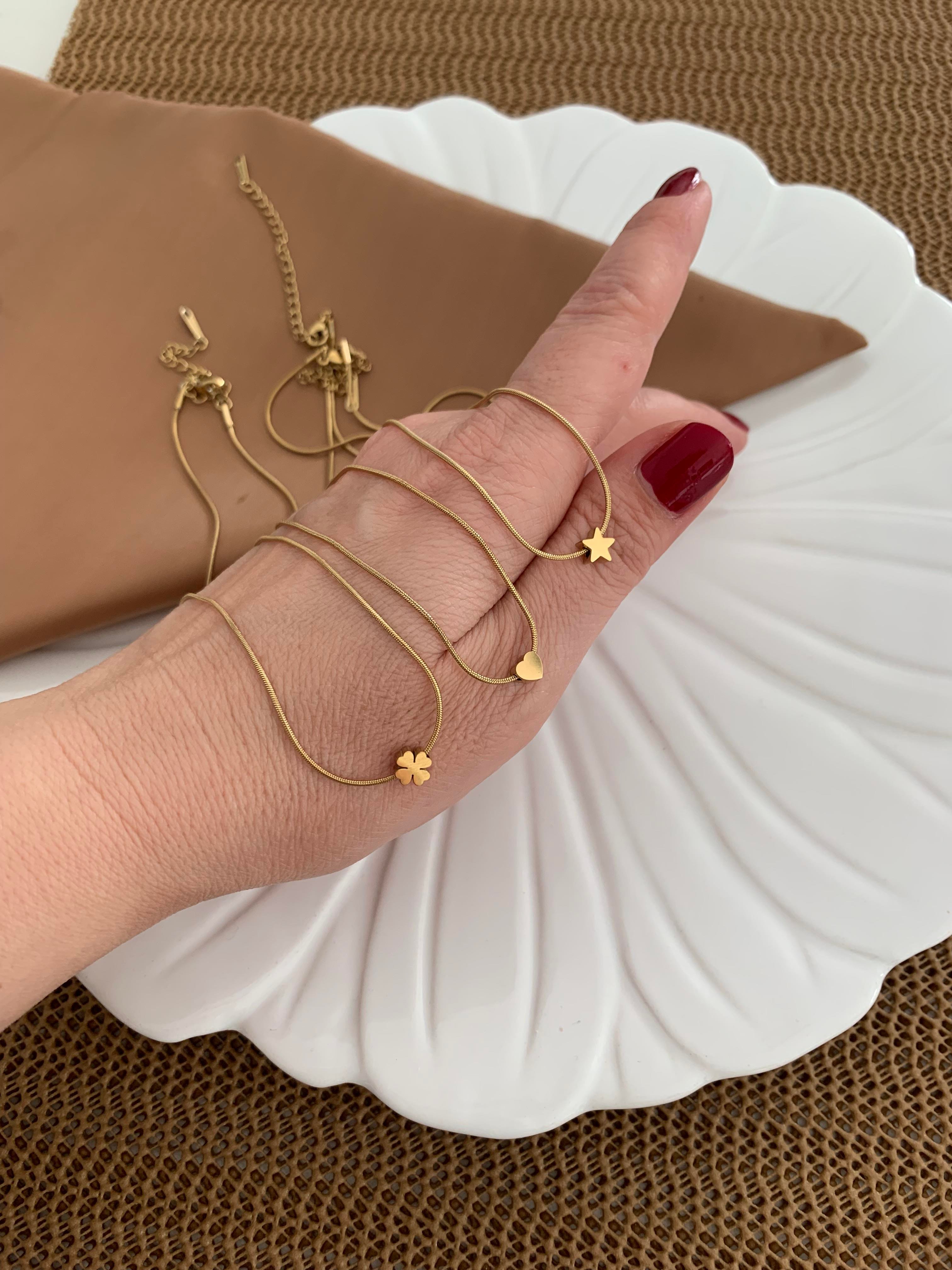 Çelik Gold İnce İtalyan Zincir Mini Figürlü Kolye