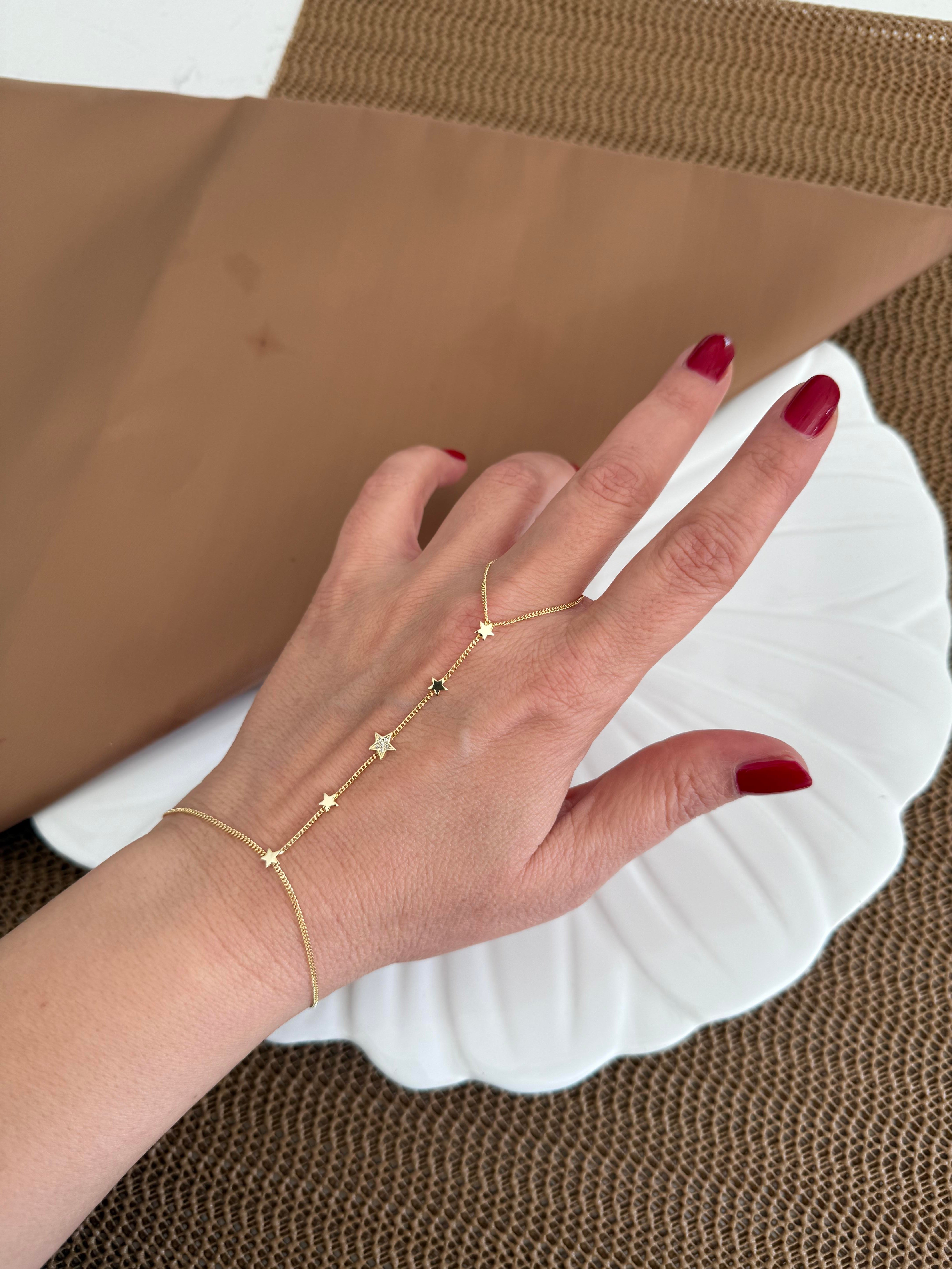Özel Seri Gold Zirkon Taşlı Yıldız Şahmeran