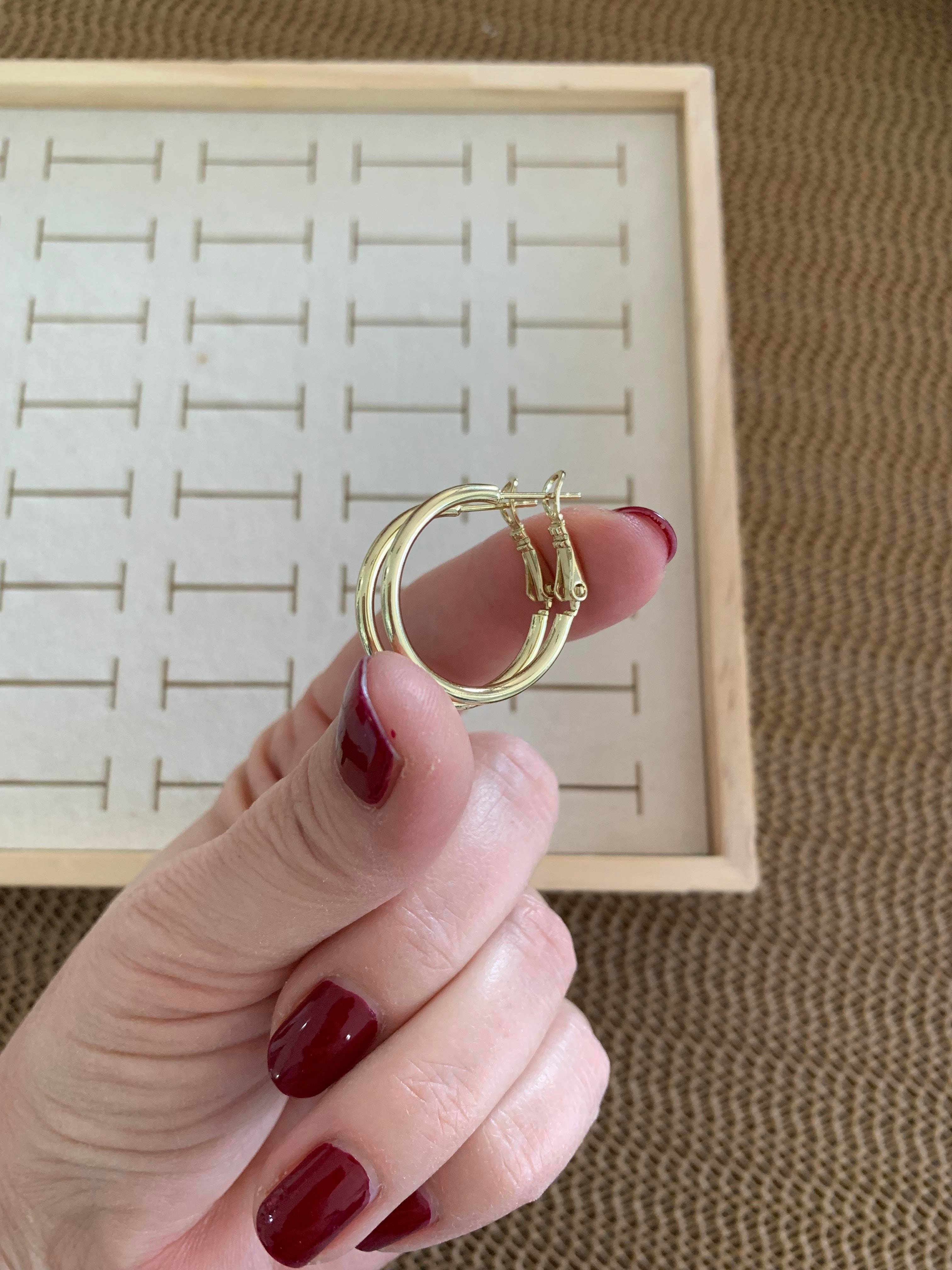 Vip Gold 2,5 Cm İnce Boru Halka Küpe