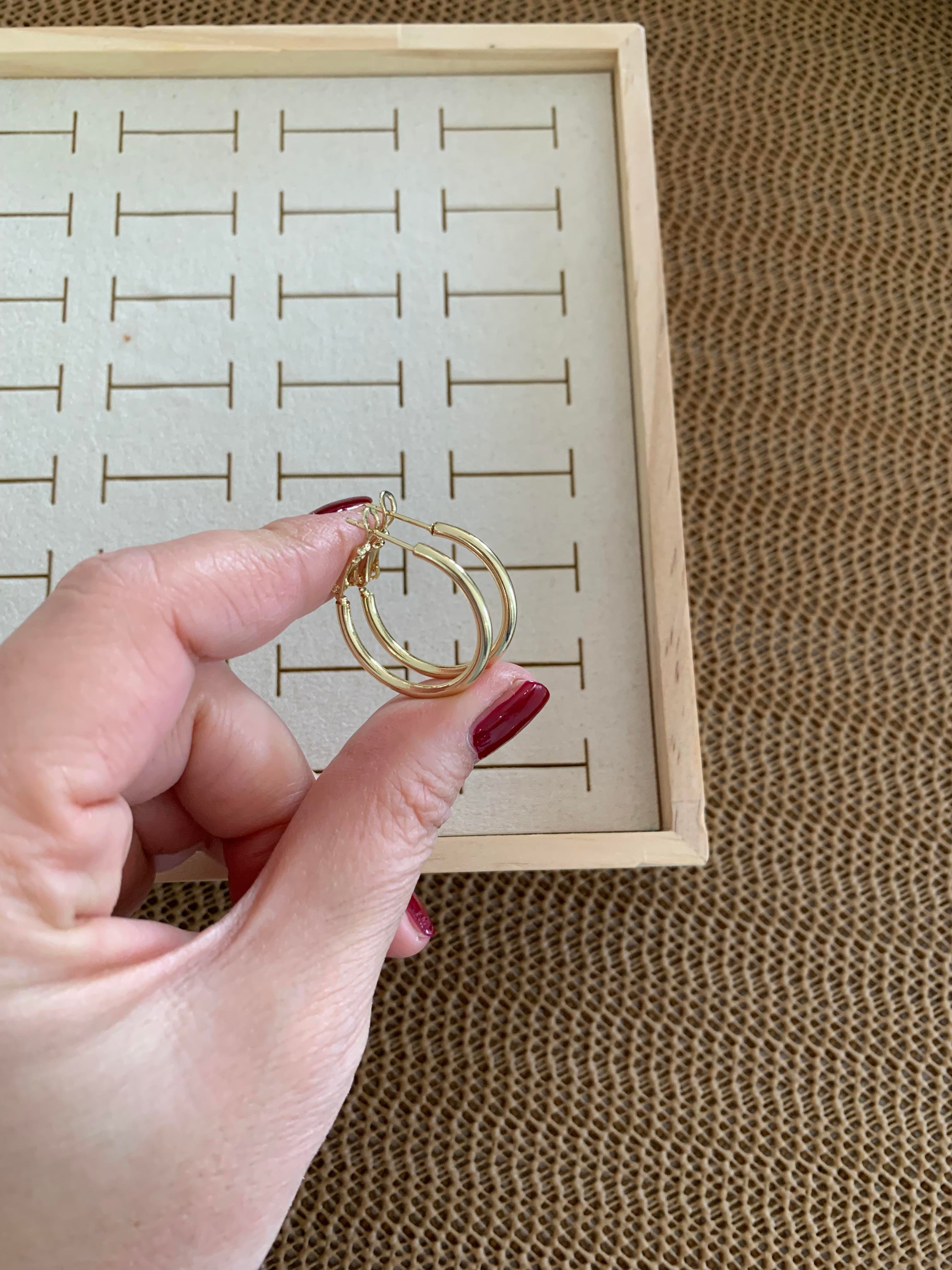 Vip Gold 2,5 Cm İnce Boru Halka Küpe