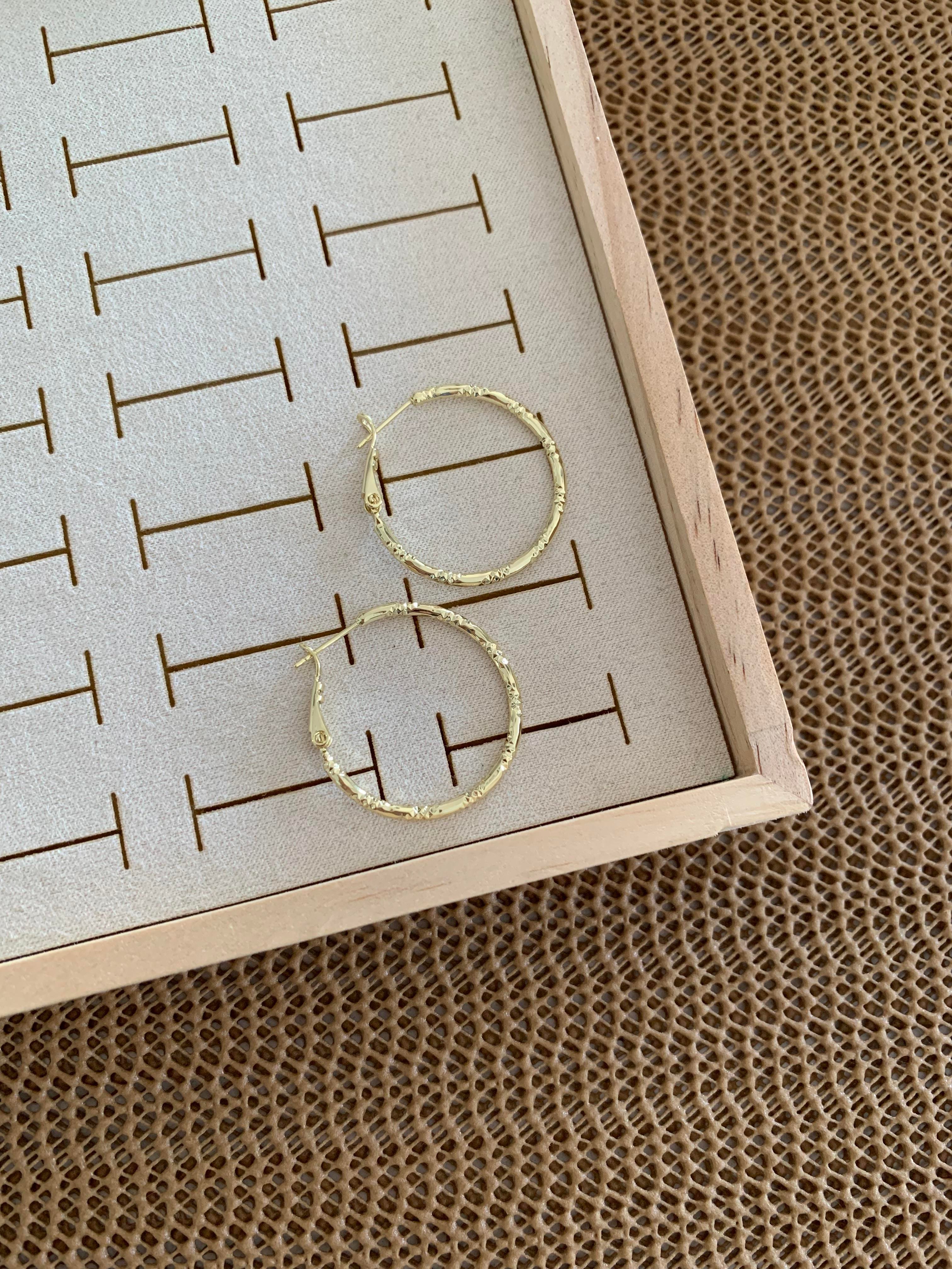 Vip Gold 3 Cm Pırıltılı Halka Küpe