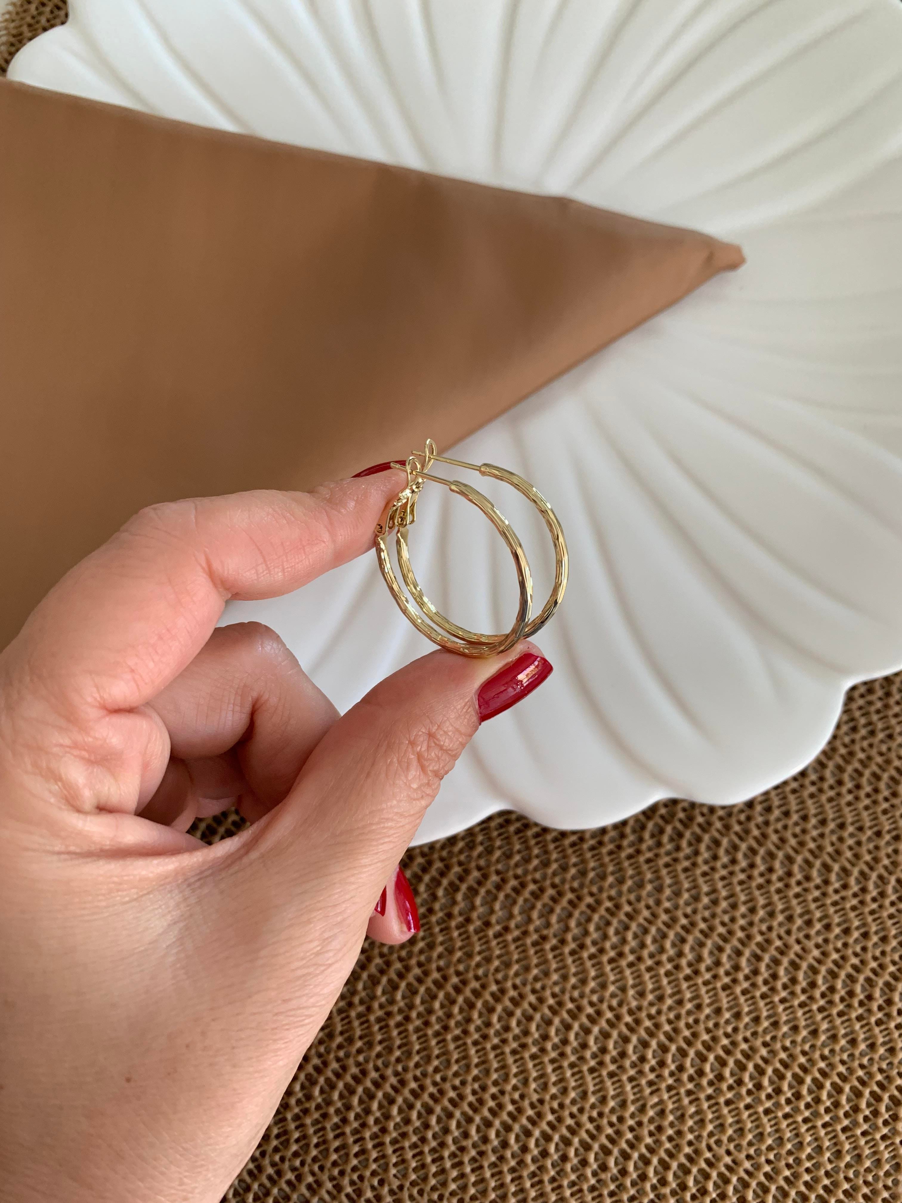 Vip Gold 3 Cm Pırıltılı Halka Küpe