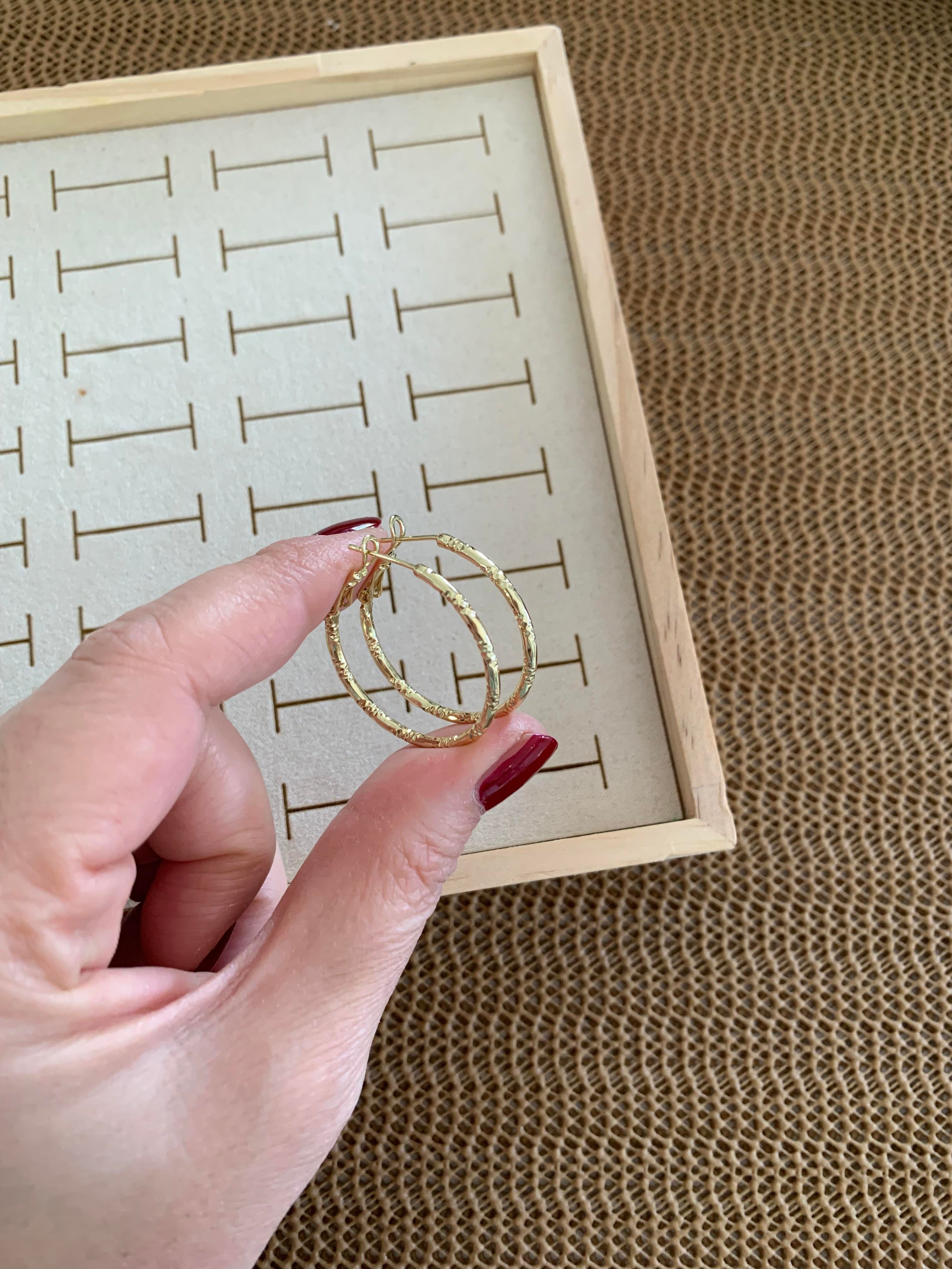 Vip Gold 3 Cm Pırıltılı Halka Küpe