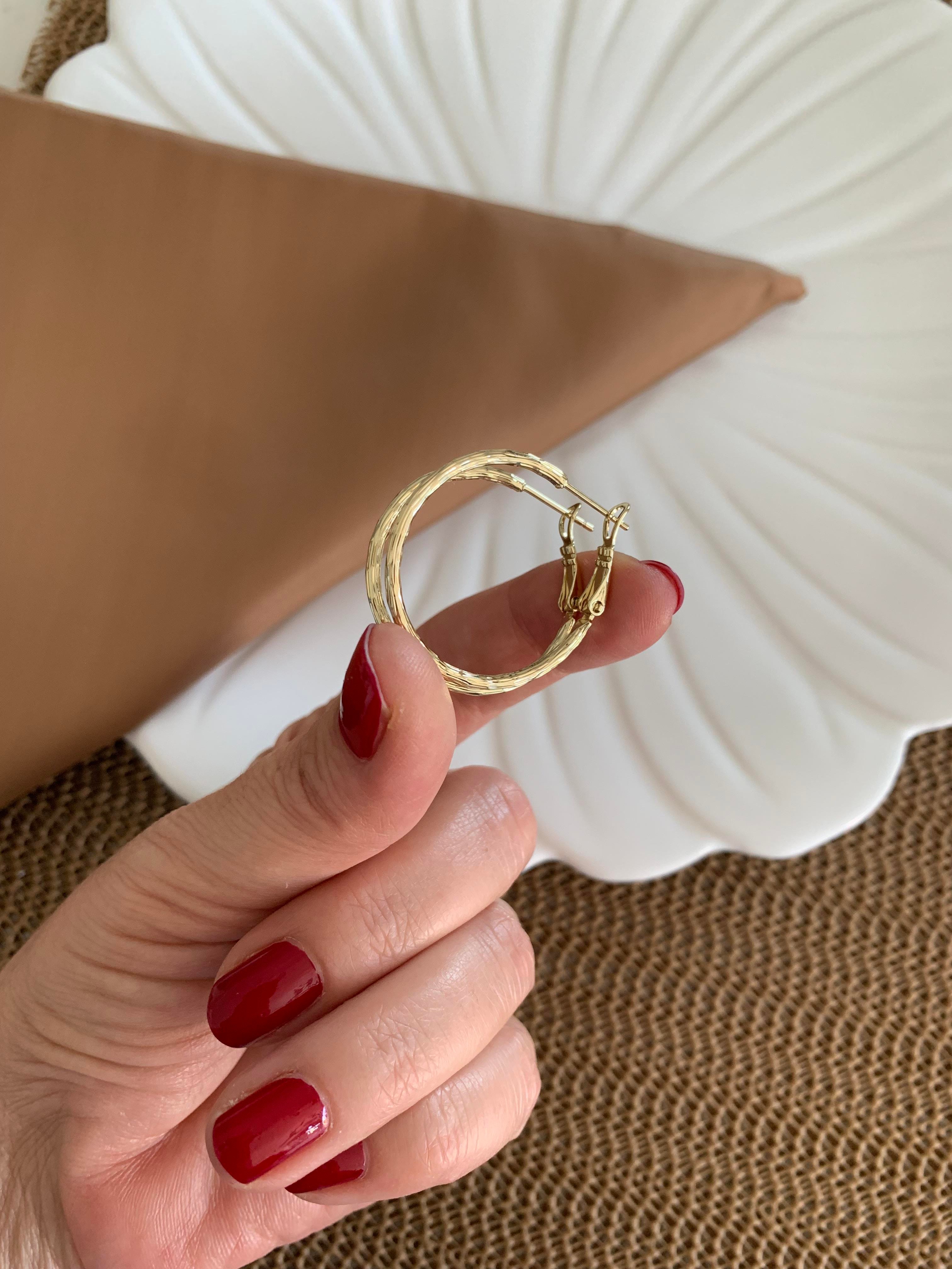 Vip Gold 3 Cm Pırıltılı Halka Küpe