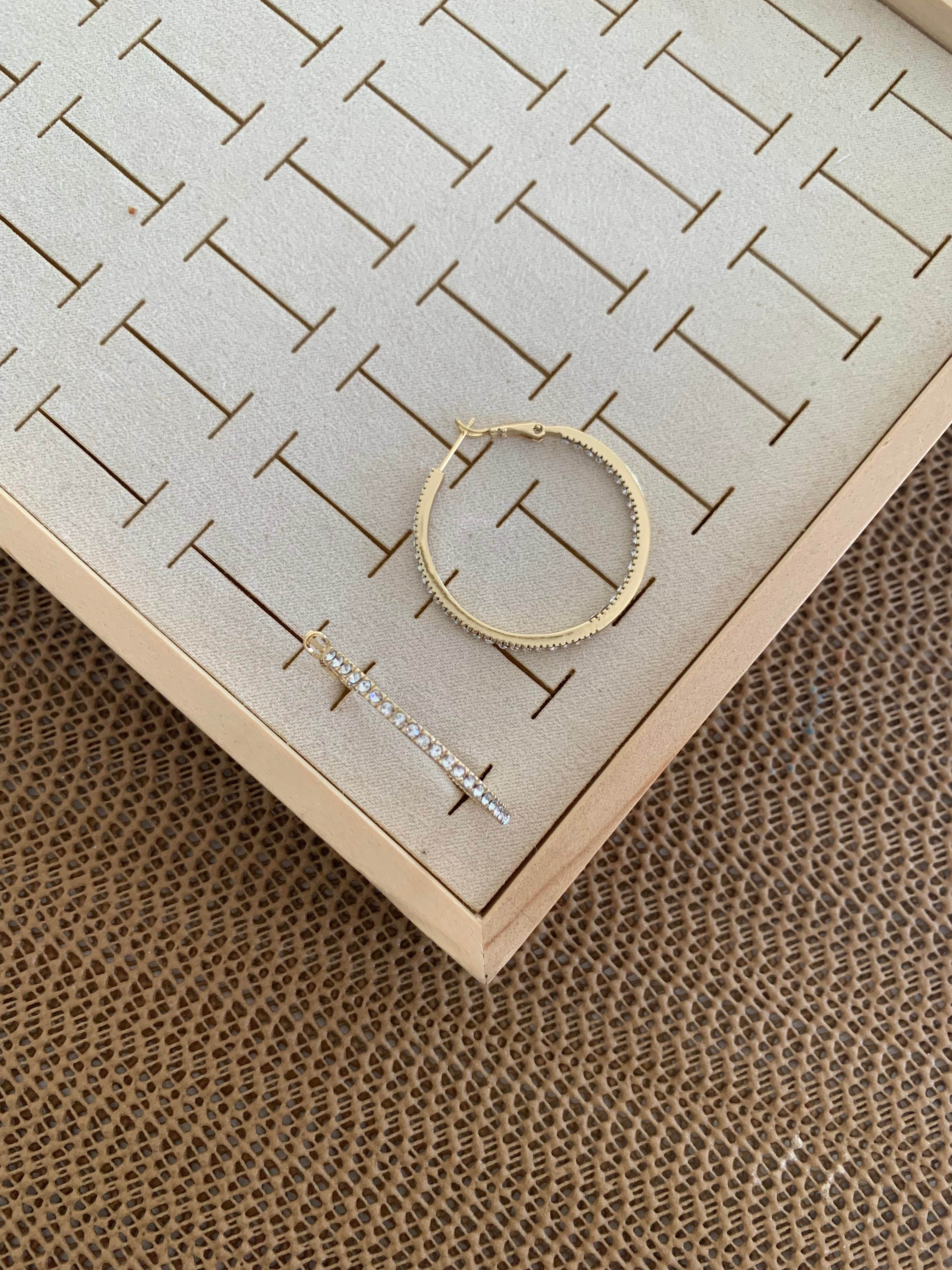 Vip Gold 3,5 Cm Zirkon Taşlı Su Yolu Halka Küpe