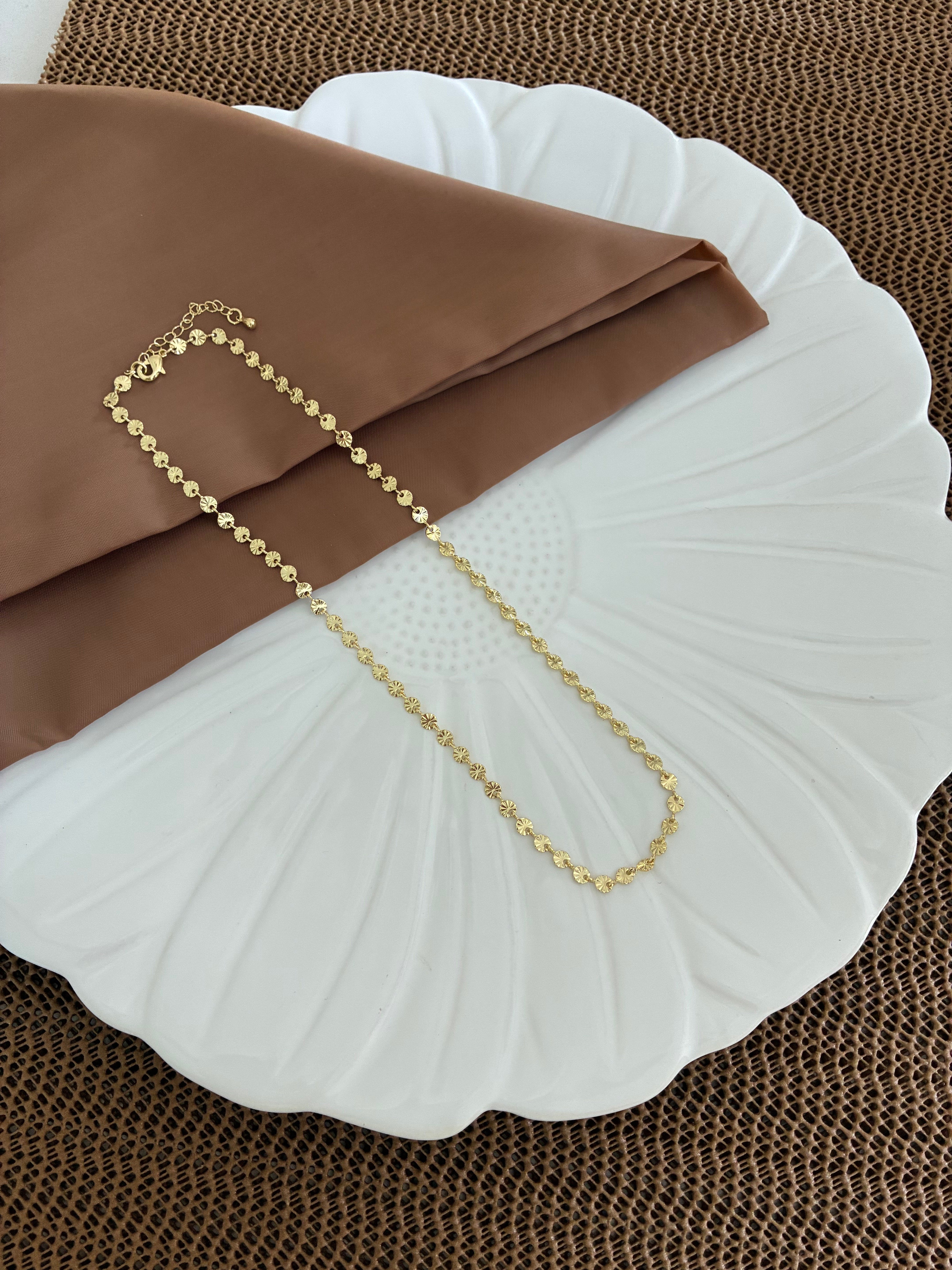 Vip Gold 40 Cn Pırıltılı Pul Kolye
