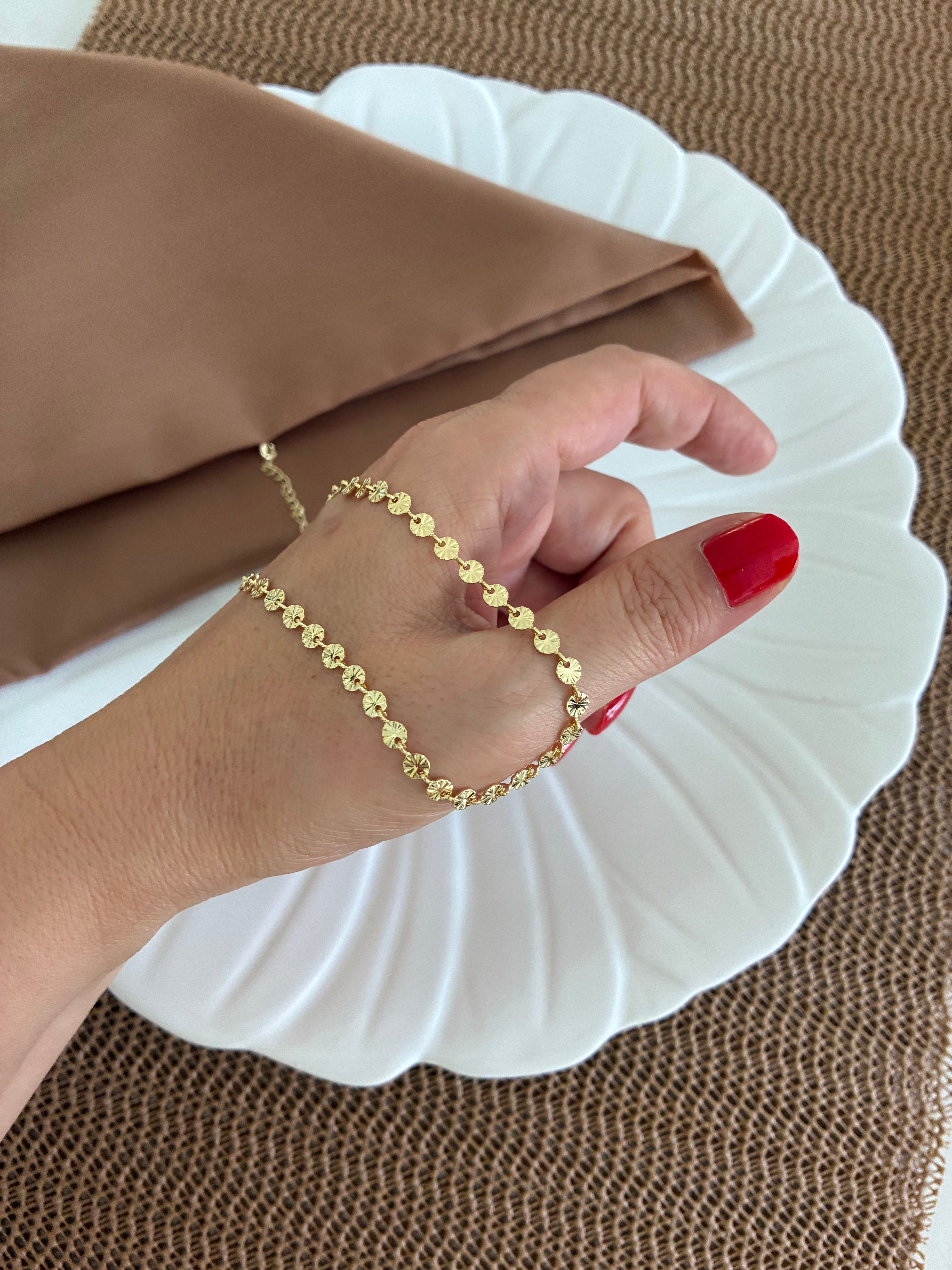 Vip Gold 40 Cn Pırıltılı Pul Kolye