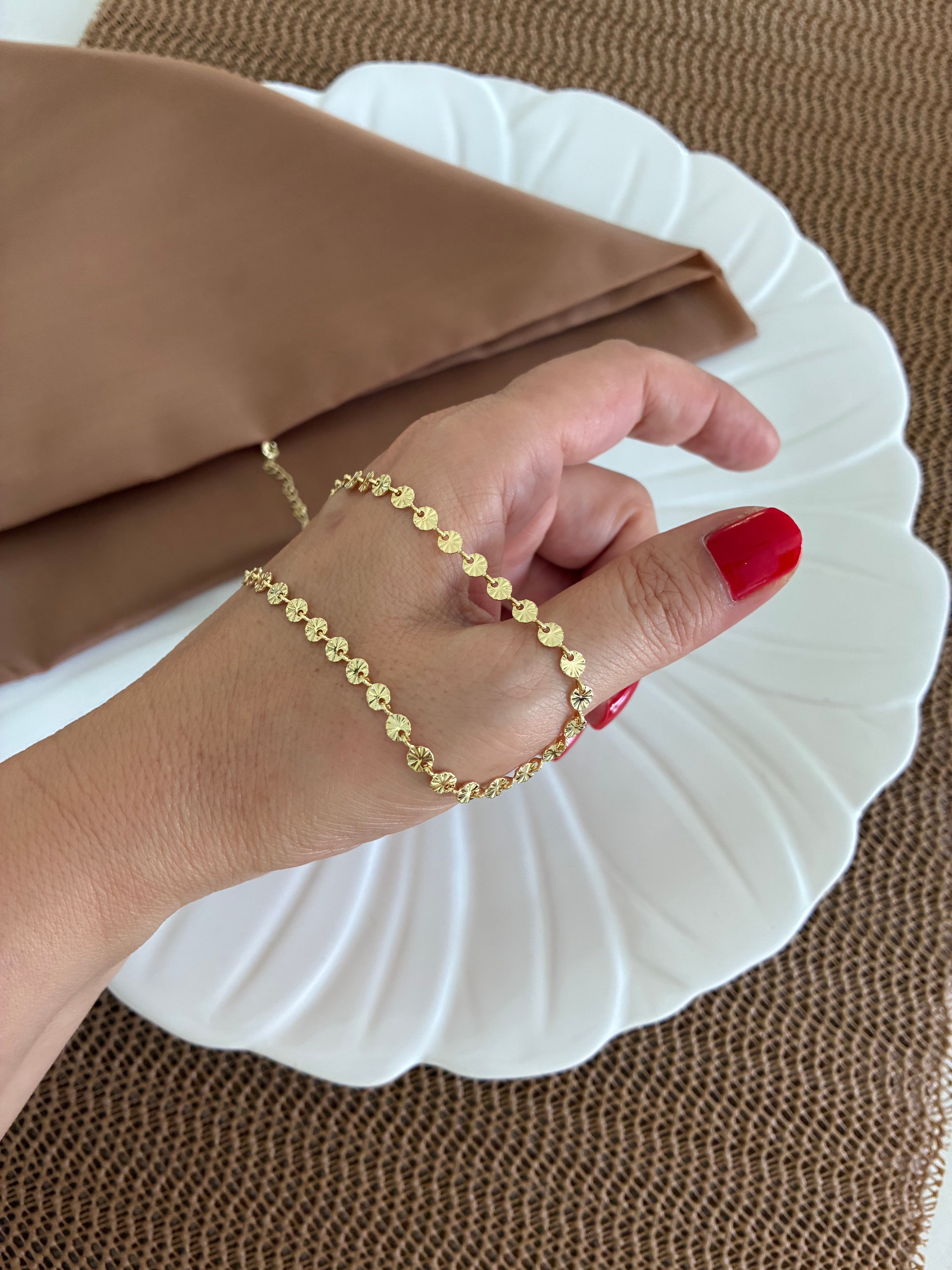 Vip Gold 40 Cn Pırıltılı Pul Kolye