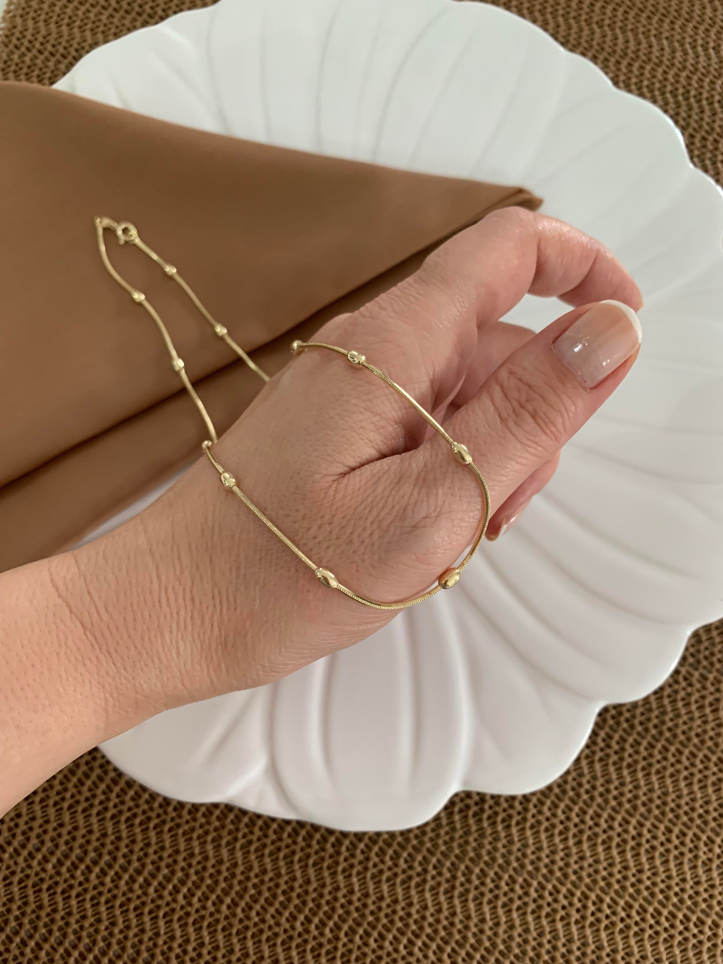 Vip Gold 45 Cm Badem Sıralı Kolye