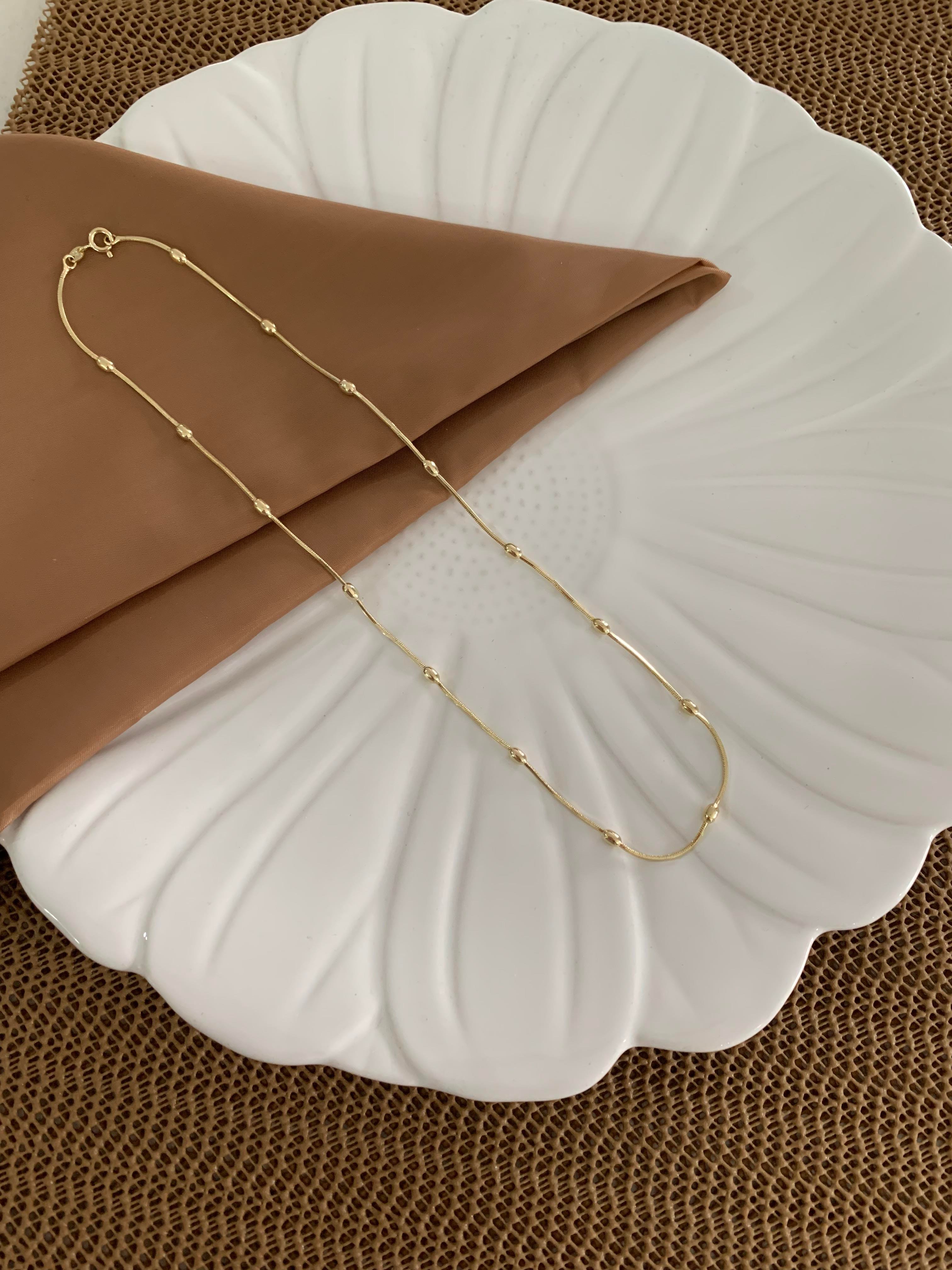 Vip Gold 45 Cm Badem Sıralı Kolye