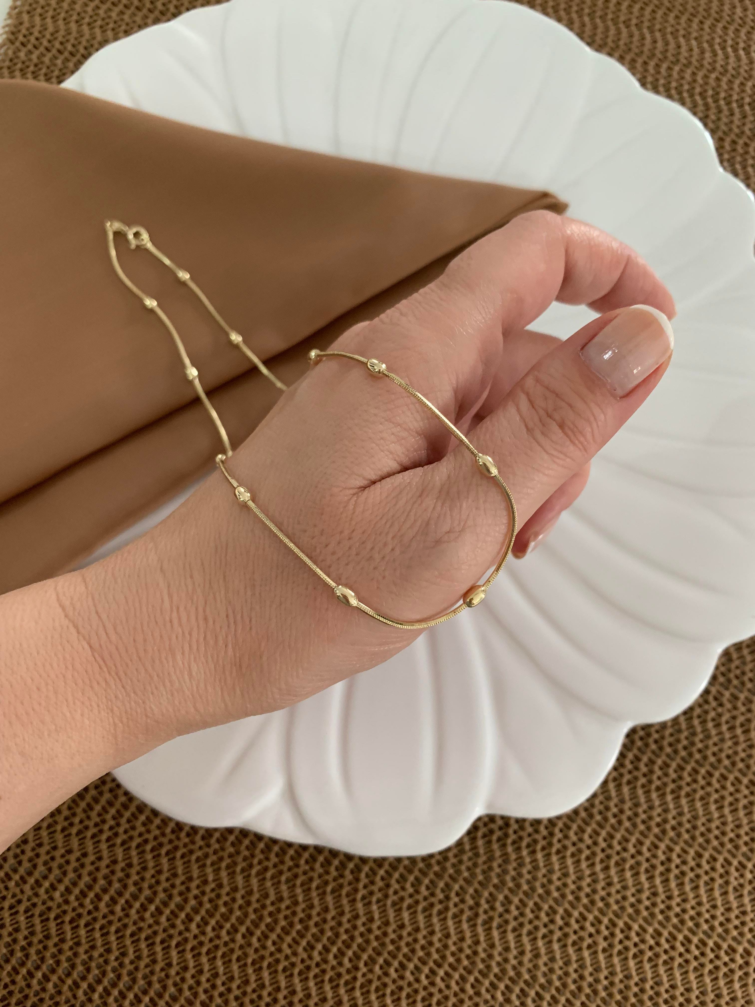 Vip Gold 45 Cm Badem Sıralı Kolye