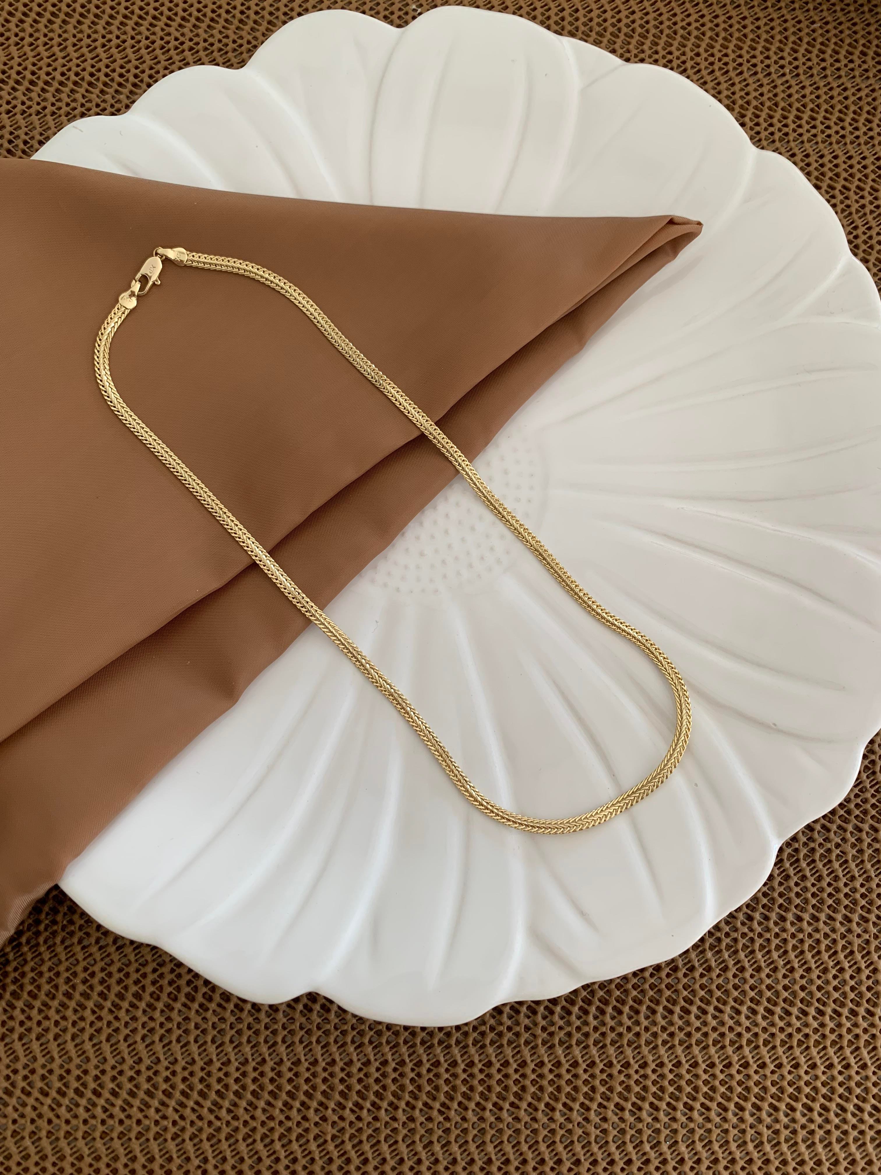 Vip Gold 45 Cm İnce Hasır Zincir Kolye