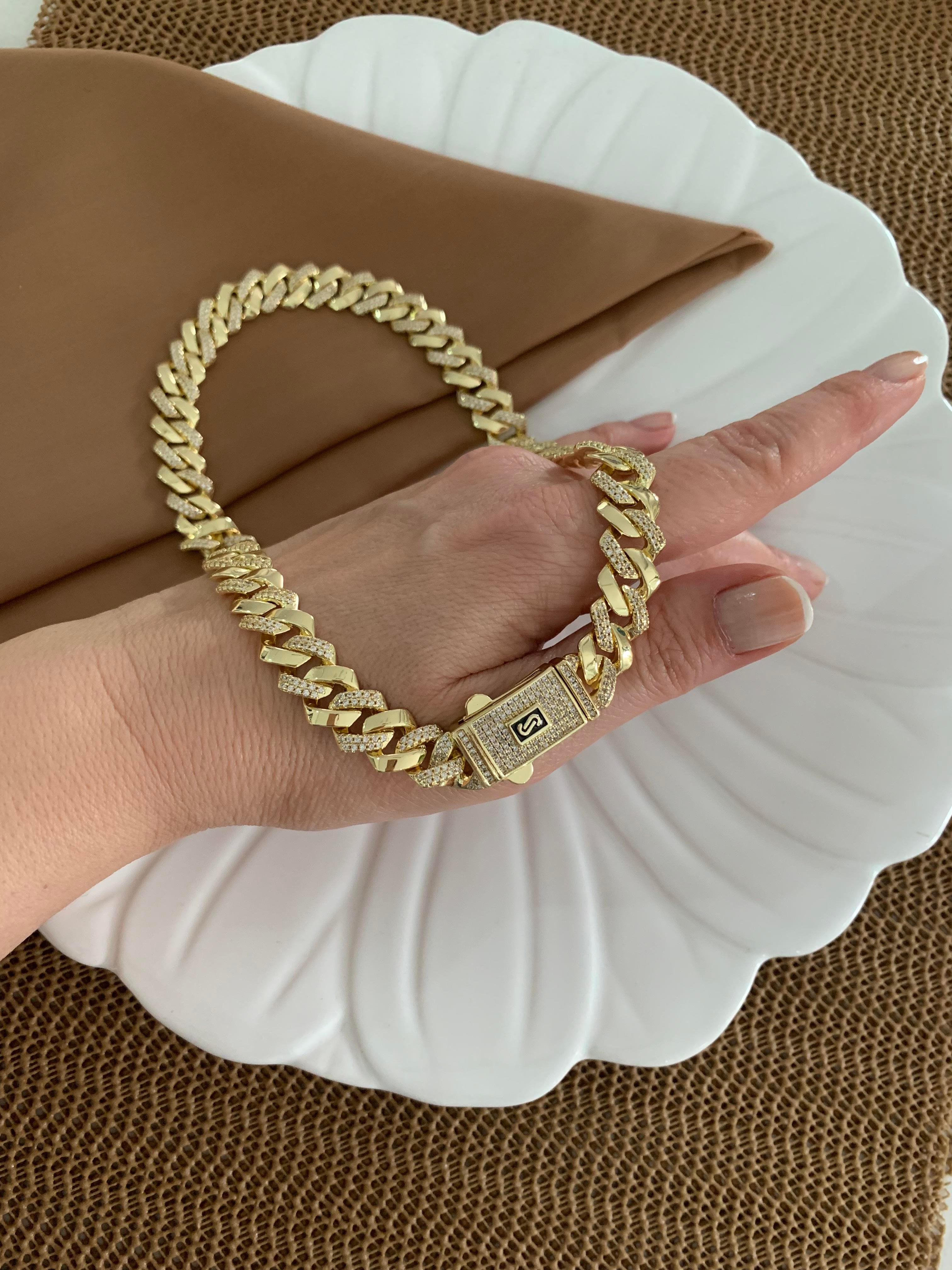 Vip Gold 45 Cm Zirkon Taşlı Kalın Kesme Gurmet Kolye