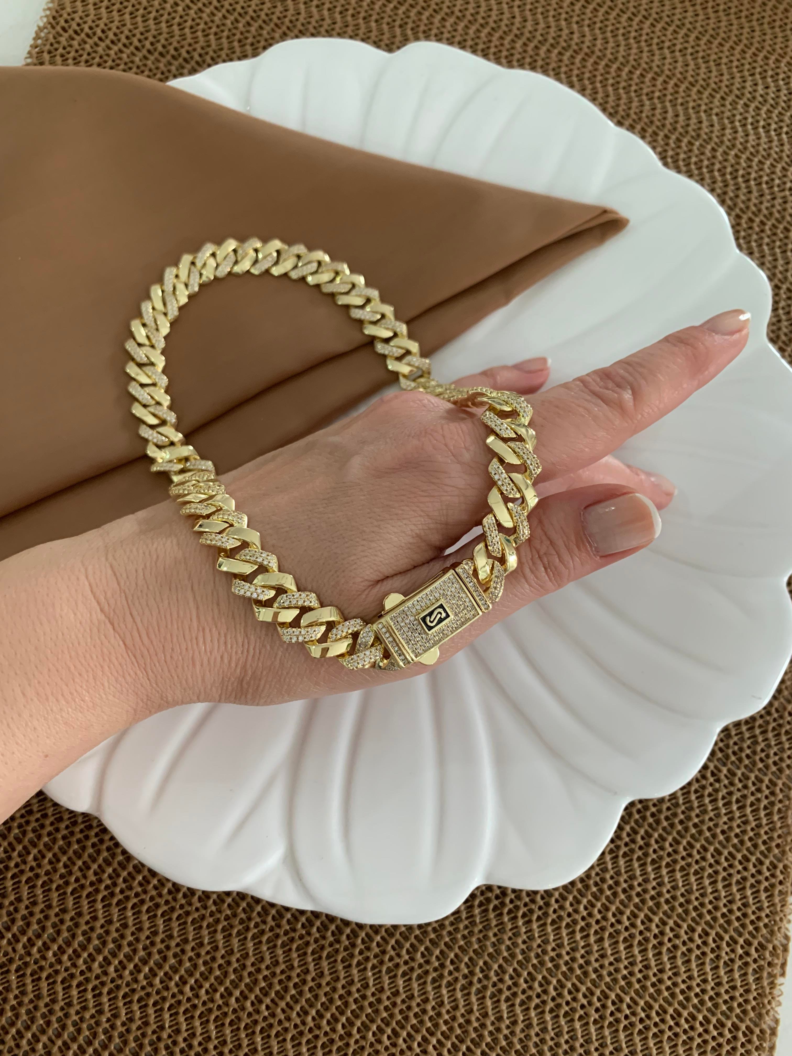 Vip Gold 45 Cm Zirkon Taşlı Kalın Kesme Gurmet Kolye