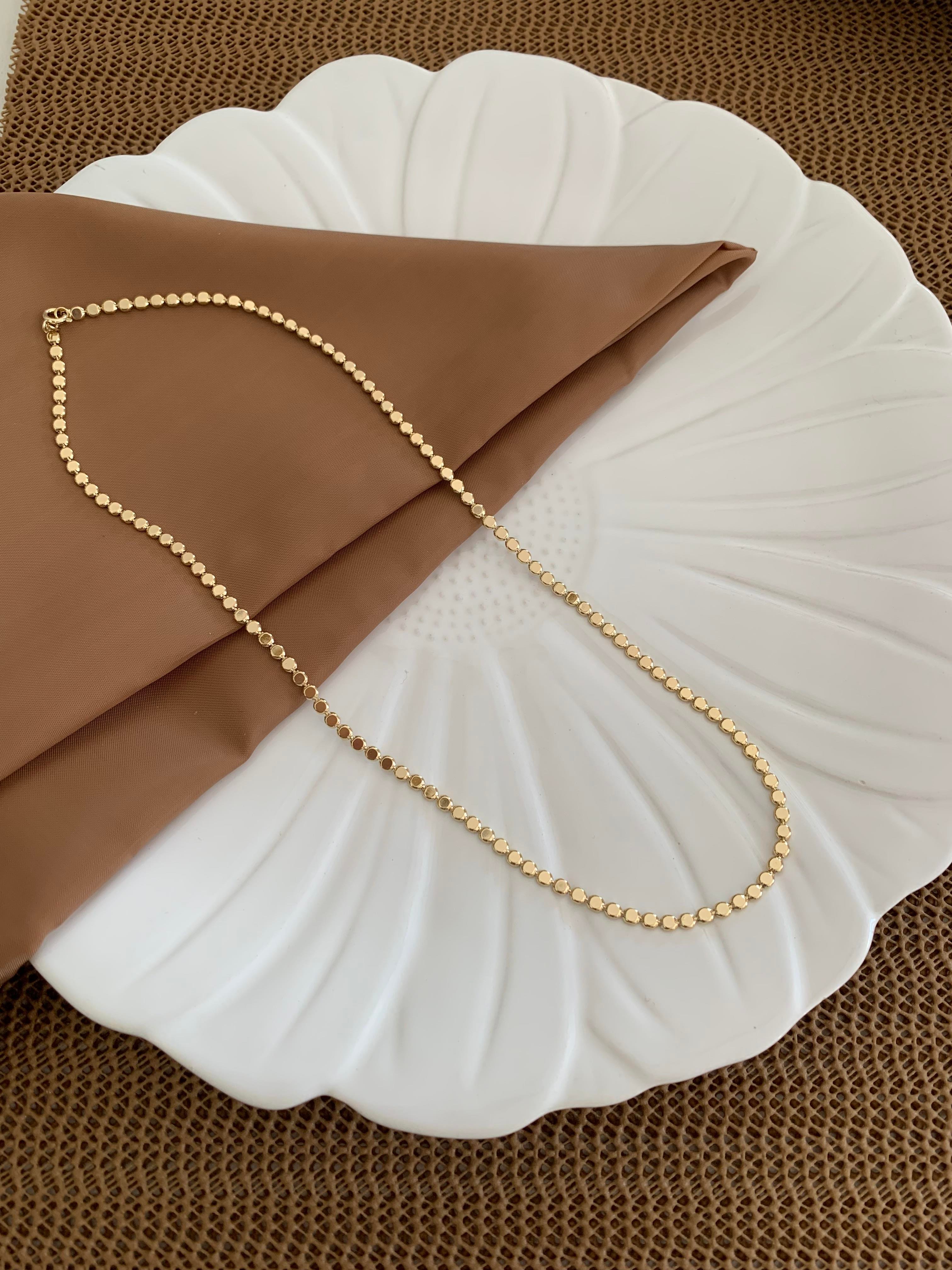 Vip Gold 49 Cm Pırıltılı Ezme Kolye