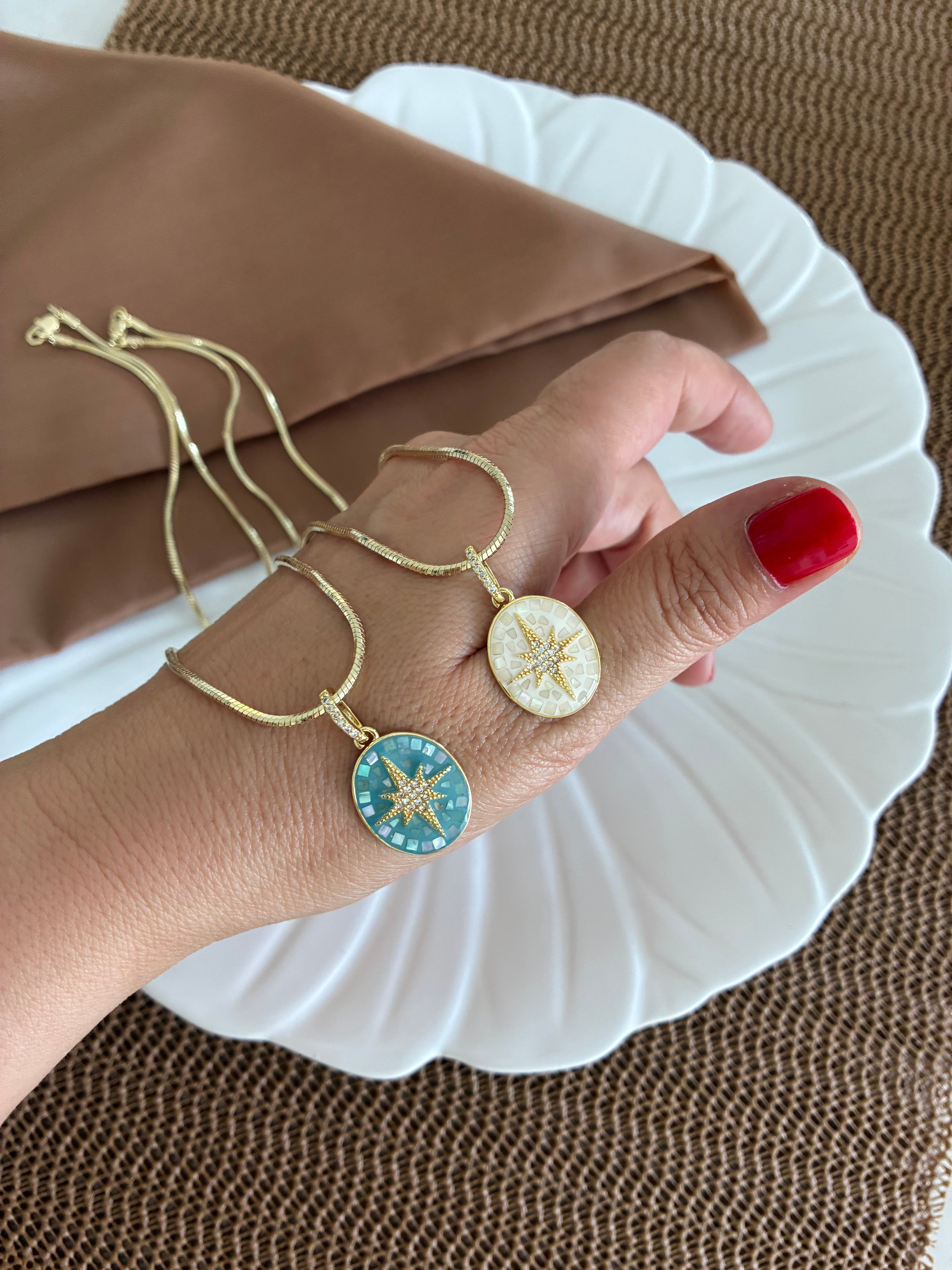 Vip Gold 50 Cm İtalyan Zincir Zirkon taşlı Kutup Yıldız Kolye