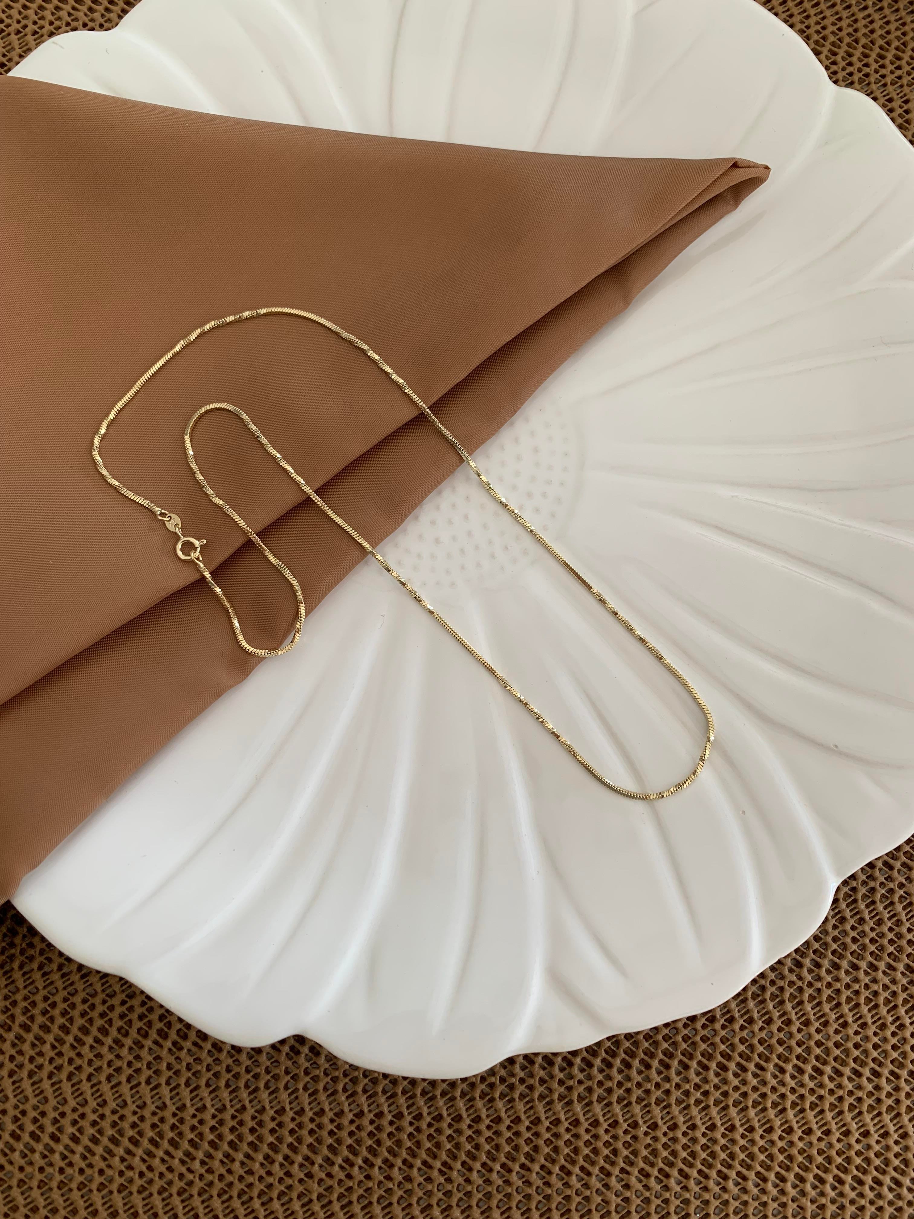 Vip Gold 50 Cm Pırıltılı Seyrek Zincir Kolye