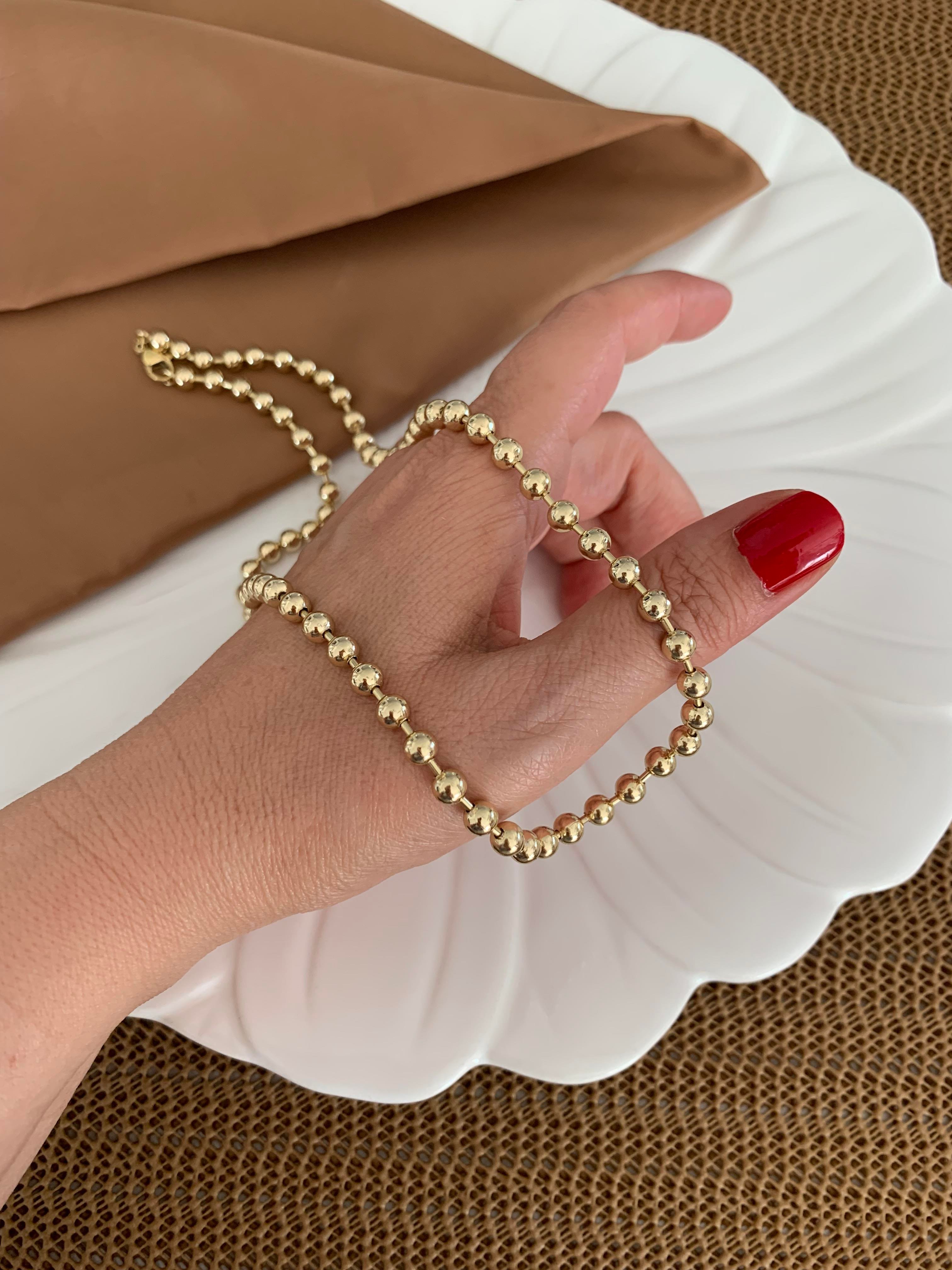Vip Gold 50 Cm Topçuk Sıralı Kolye