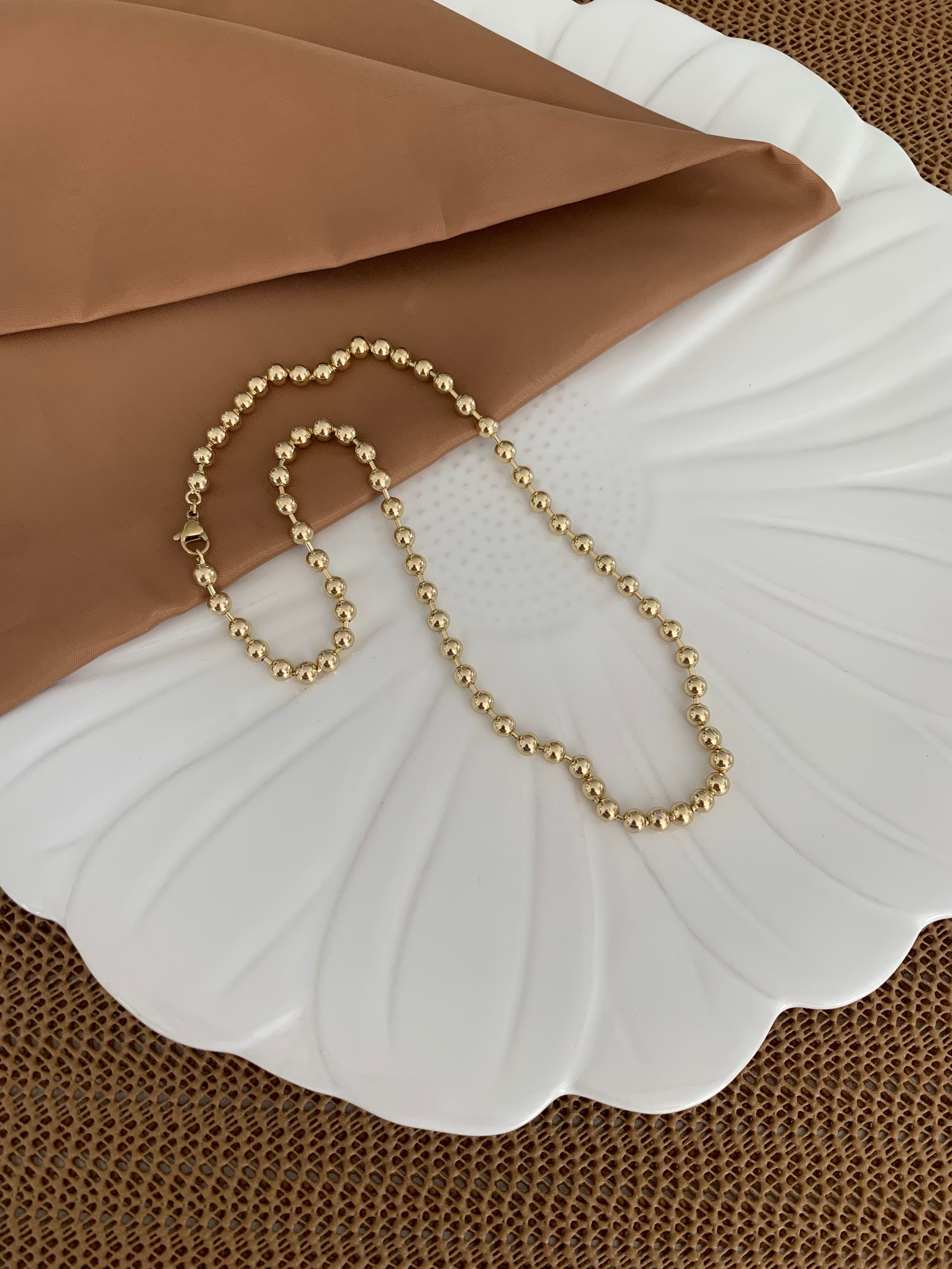 Vip Gold 50 Cm Topçuk Sıralı Kolye