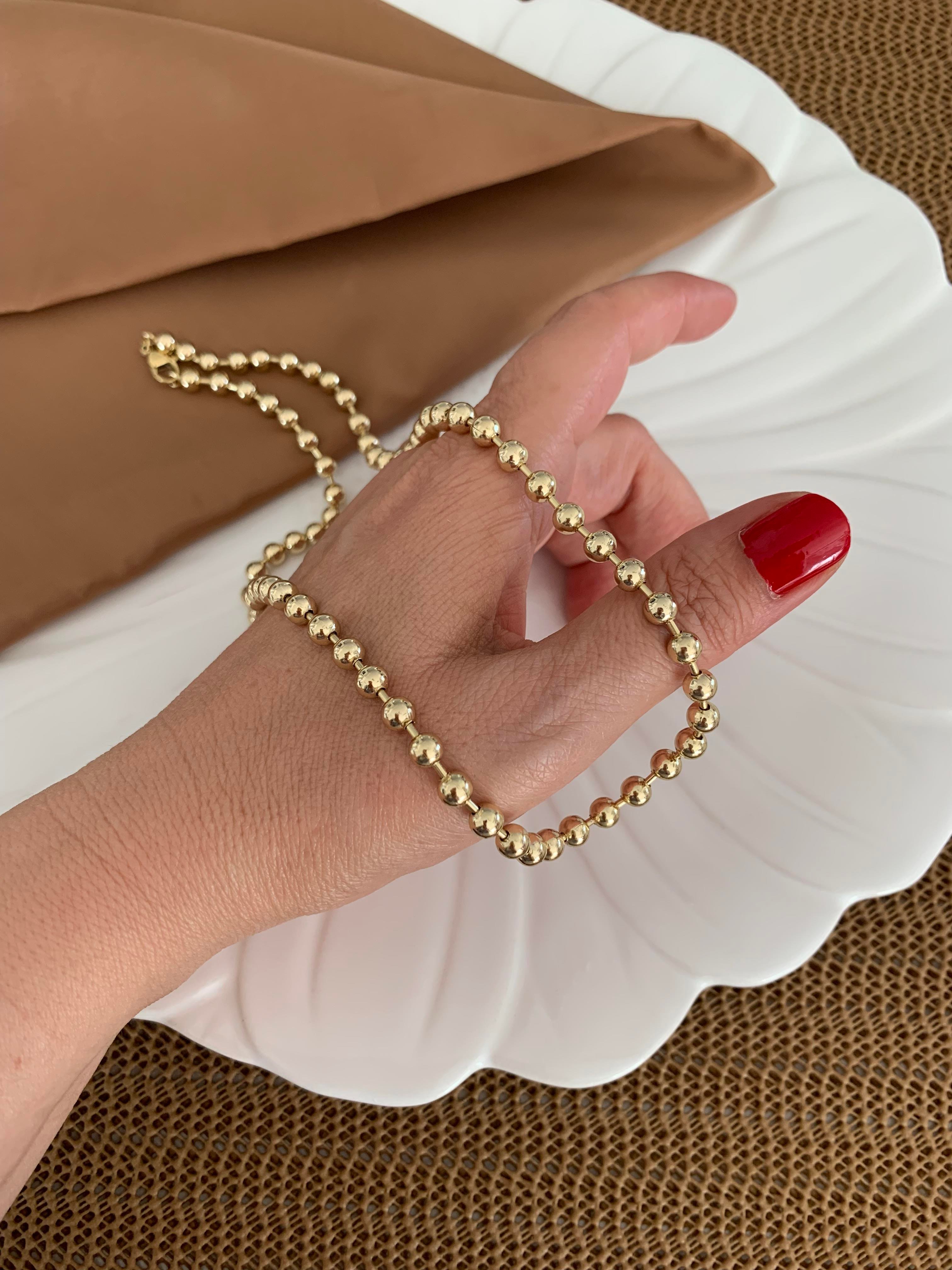 Vip Gold 50 Cm Topçuk Sıralı Kolye