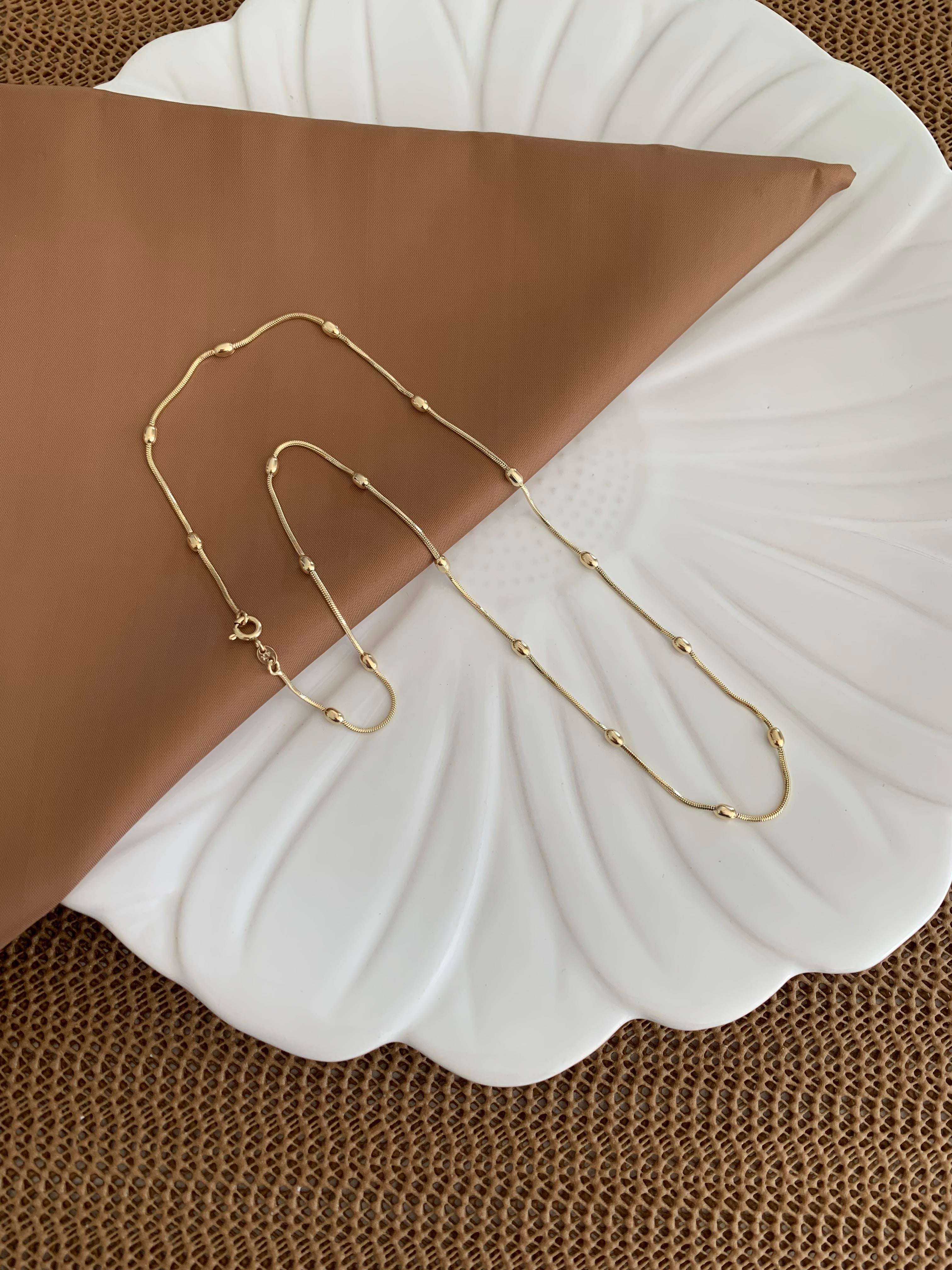Vip Gold 55 Cm Badem Sıralı Kolye