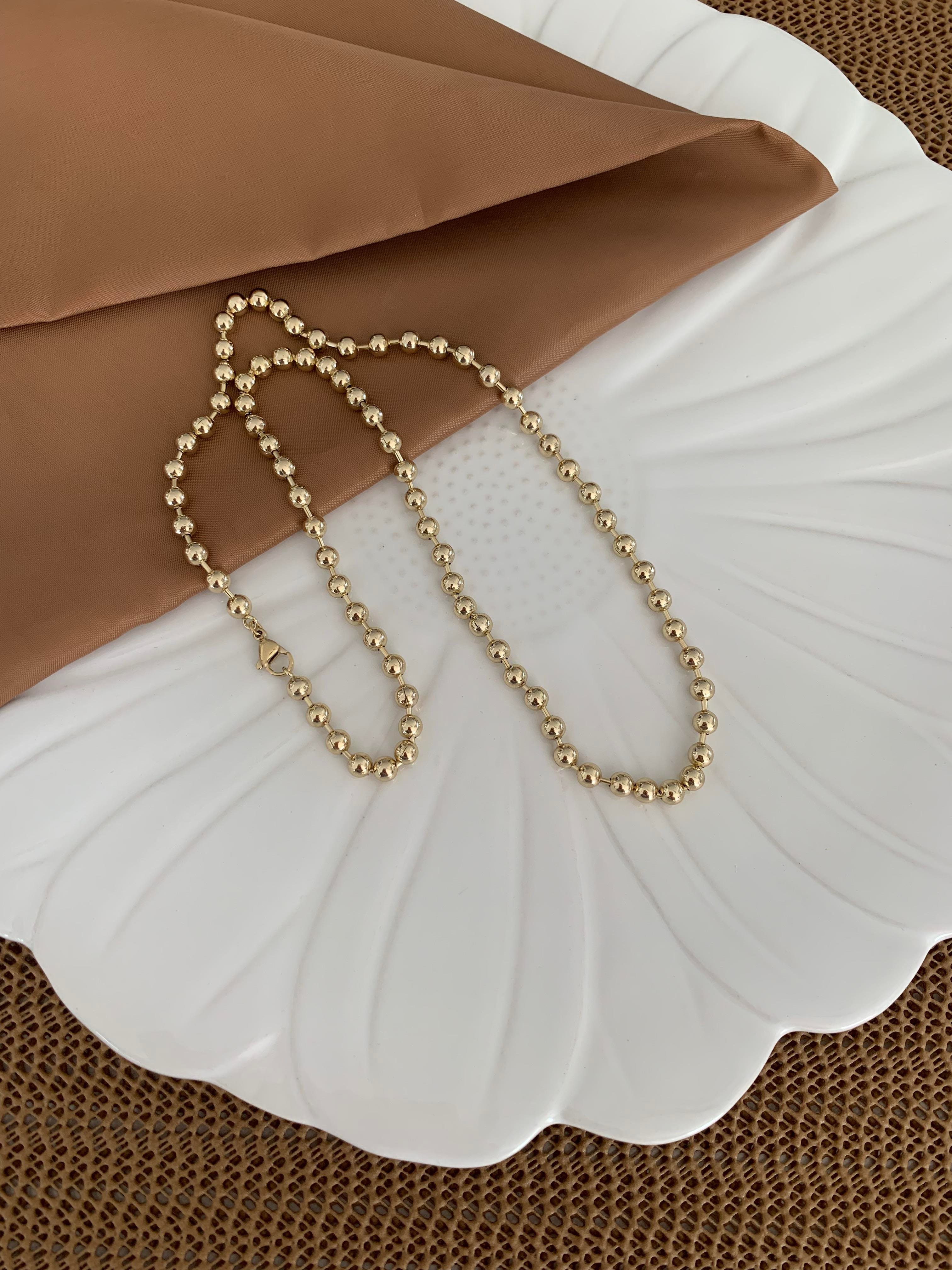 Vip Gold 58 Cm Topçuk Sıralı Kolye