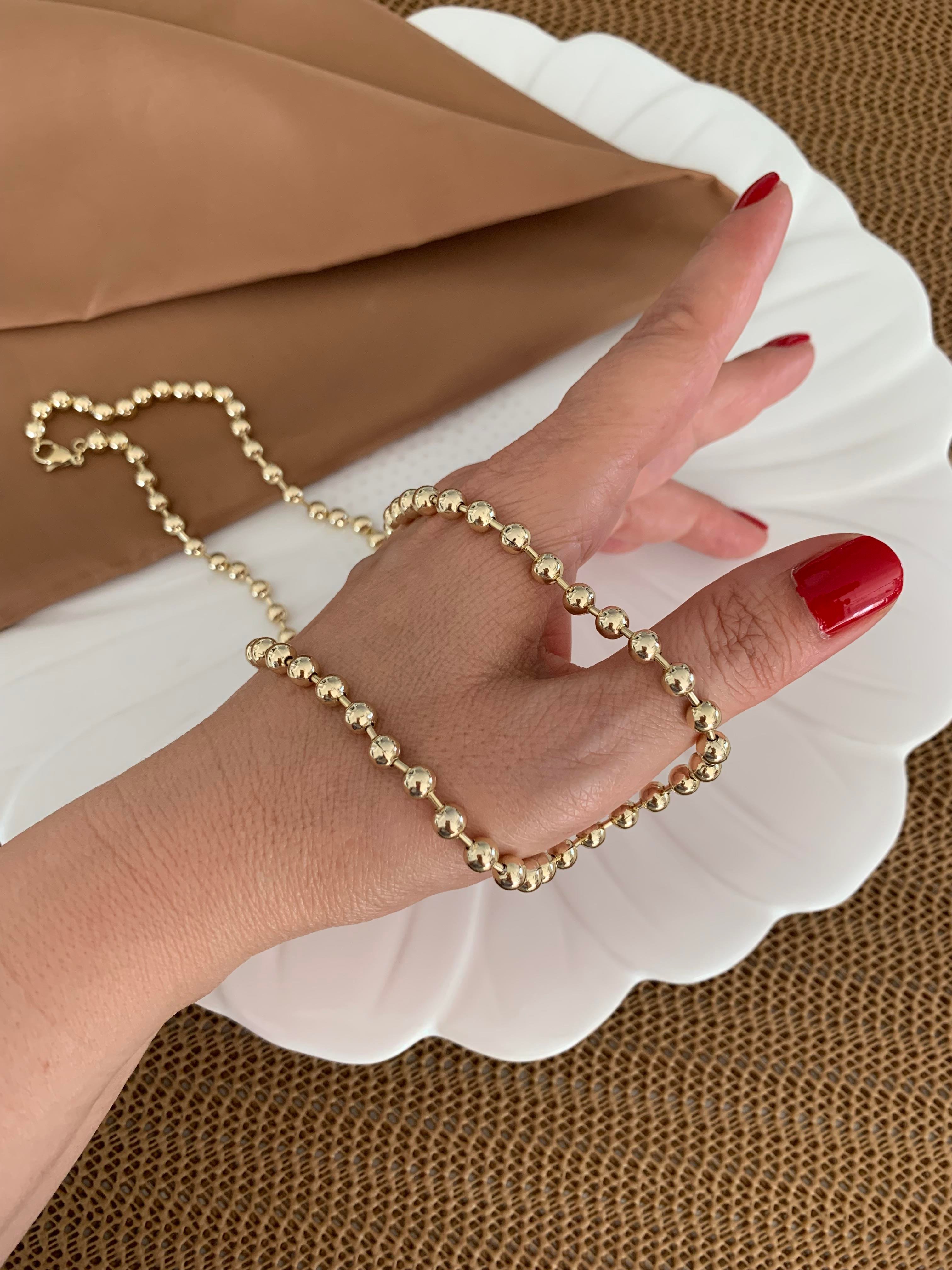 Vip Gold 58 Cm Topçuk Sıralı Kolye