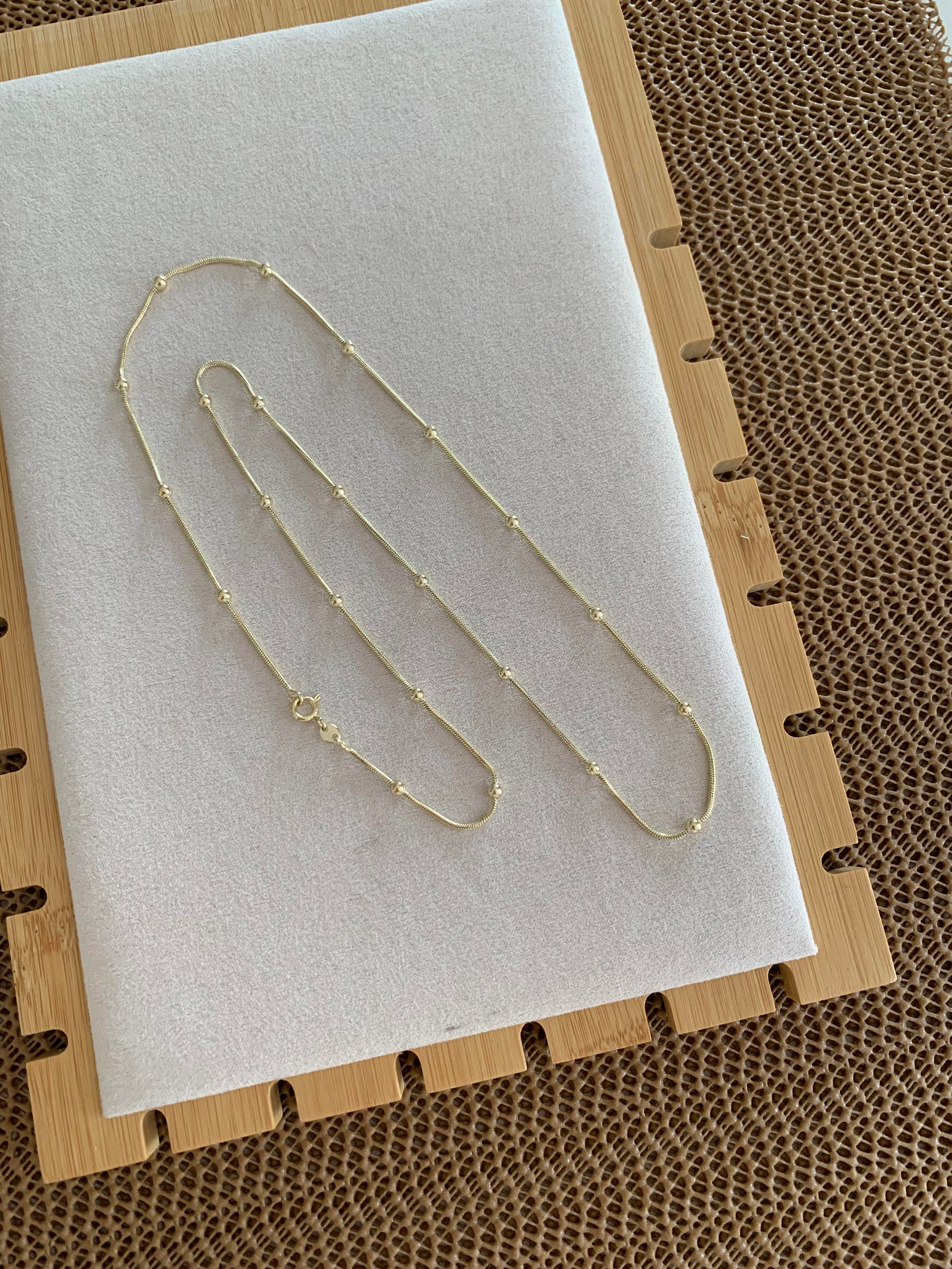 Vip Gold 60 Cm İnce İtalyan Zincirli Topçuk Kolye