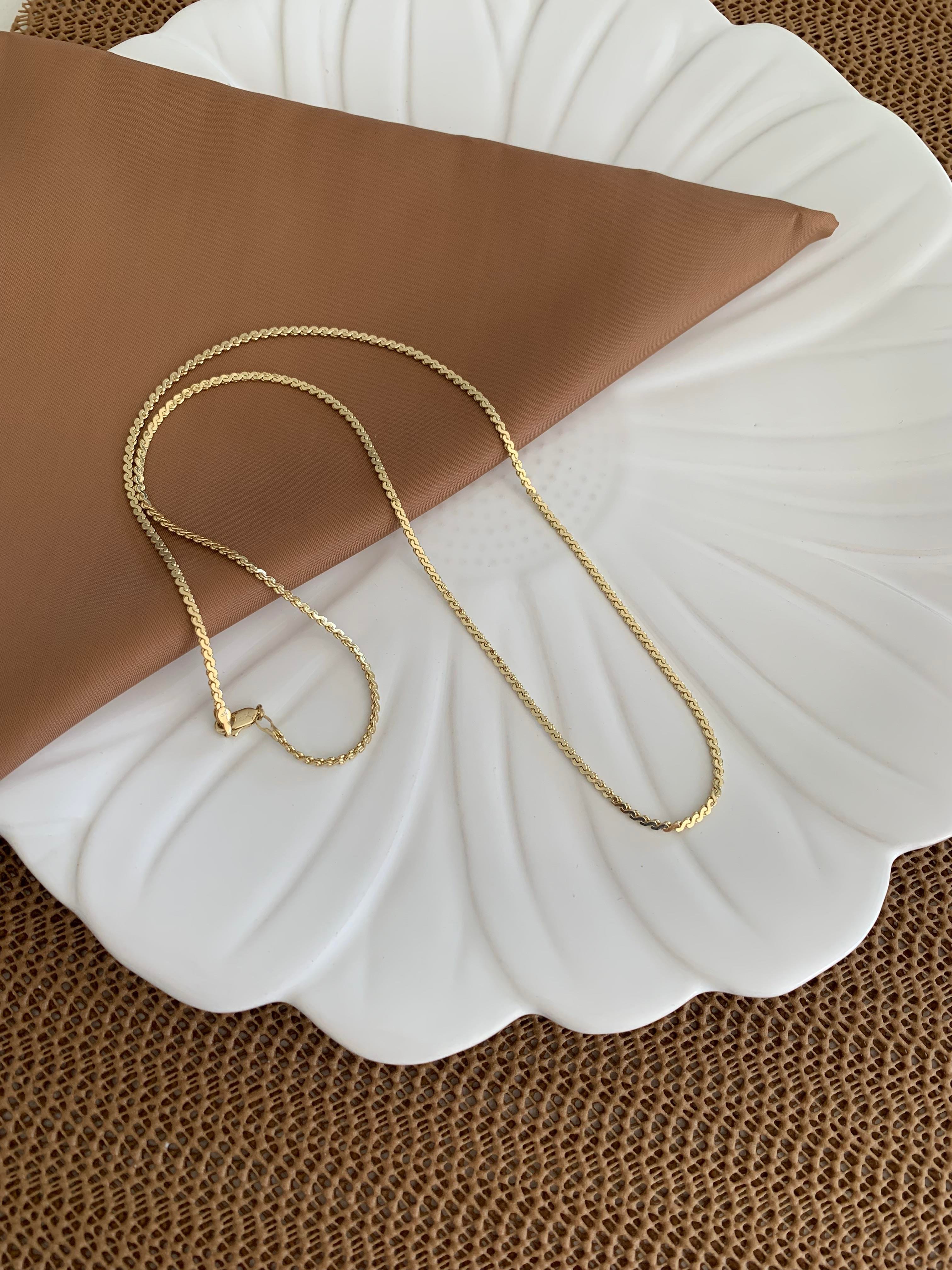 Vip Gold 60 Cm İnce Örgü Sert S Zincirli Kolye