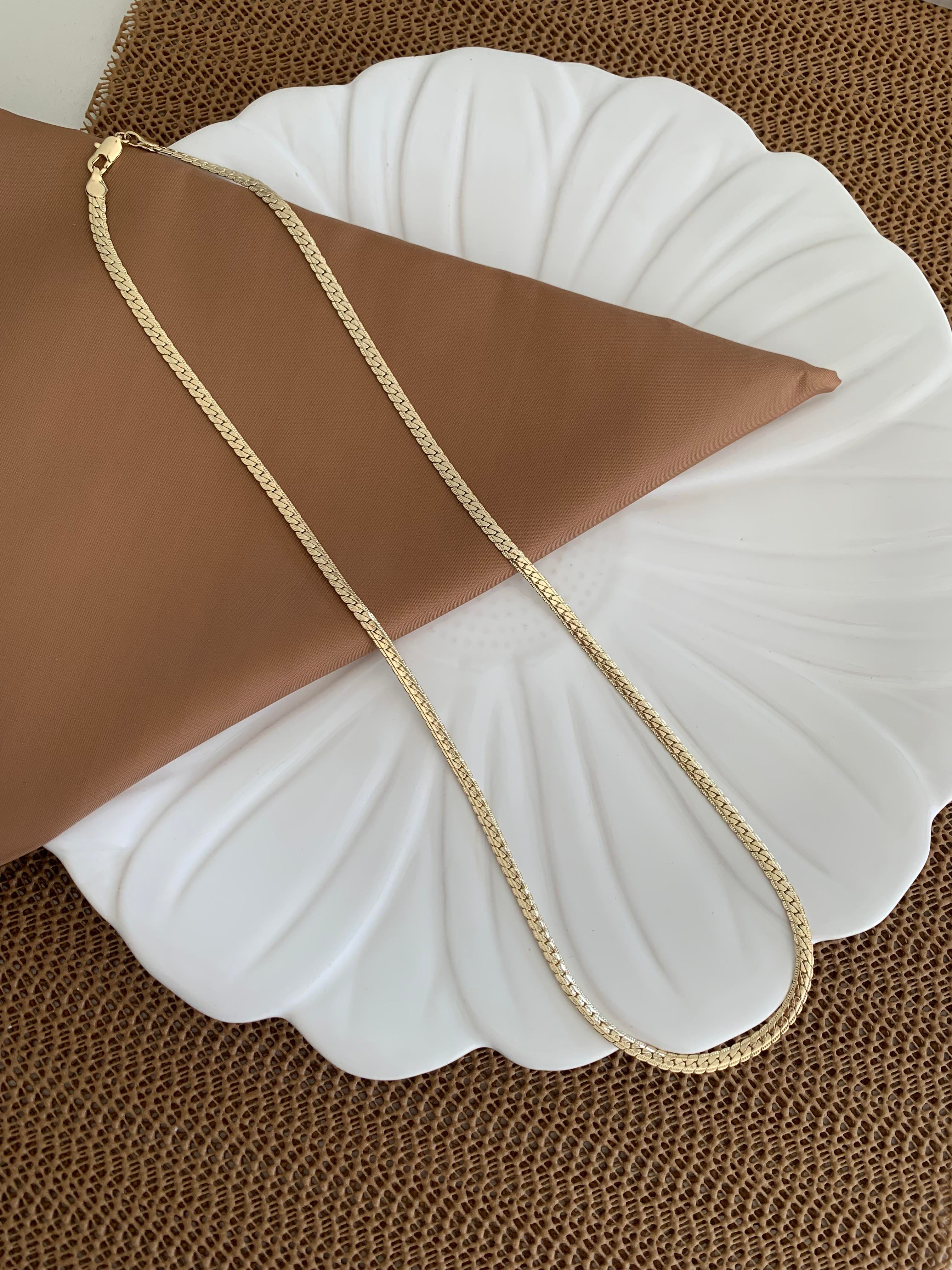 Vip Gold 60 Cm İnce Örgü Zincirli Kolye
