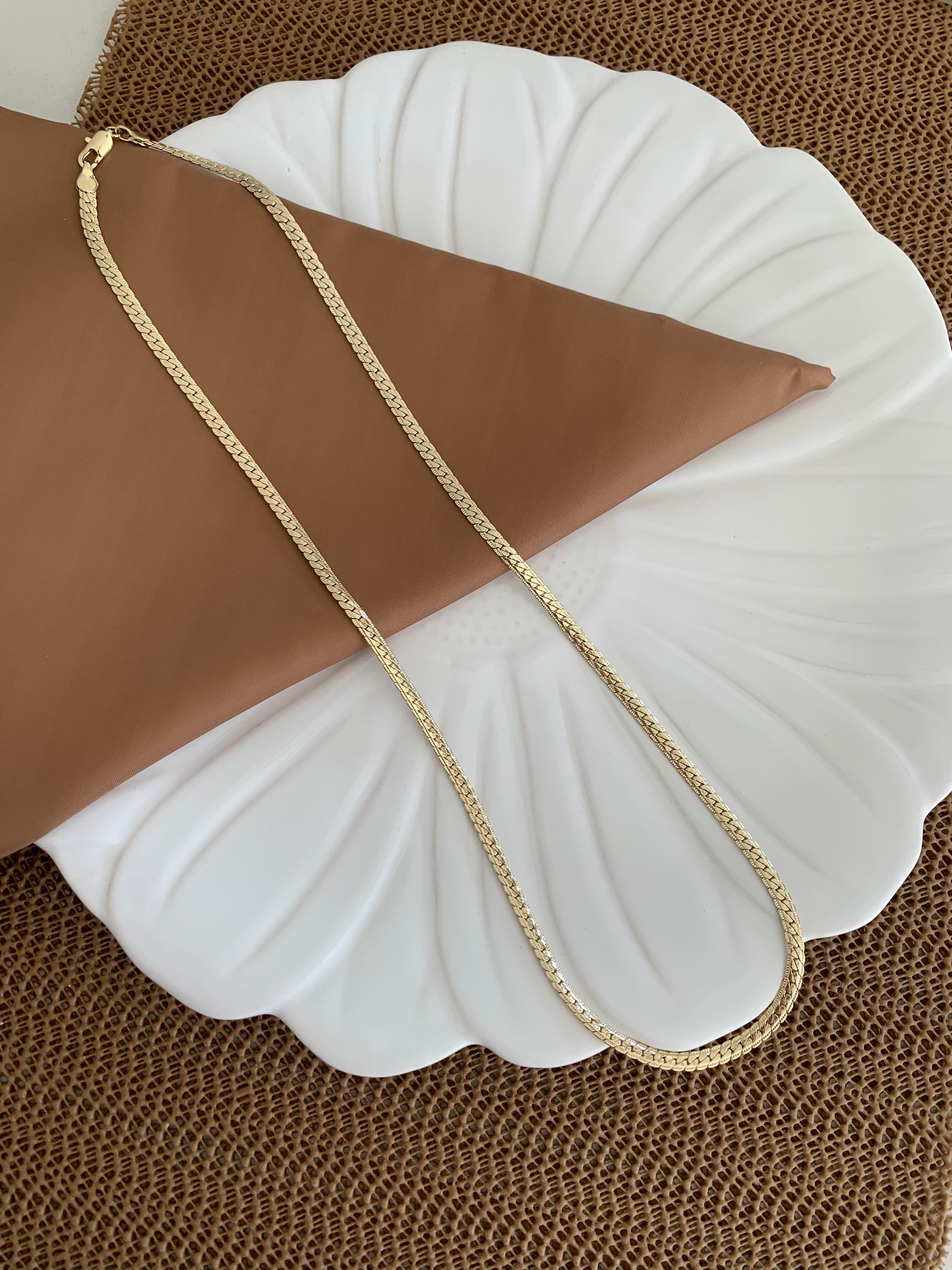 Vip Gold 60 Cm İnce Örgü Zincirli Kolye